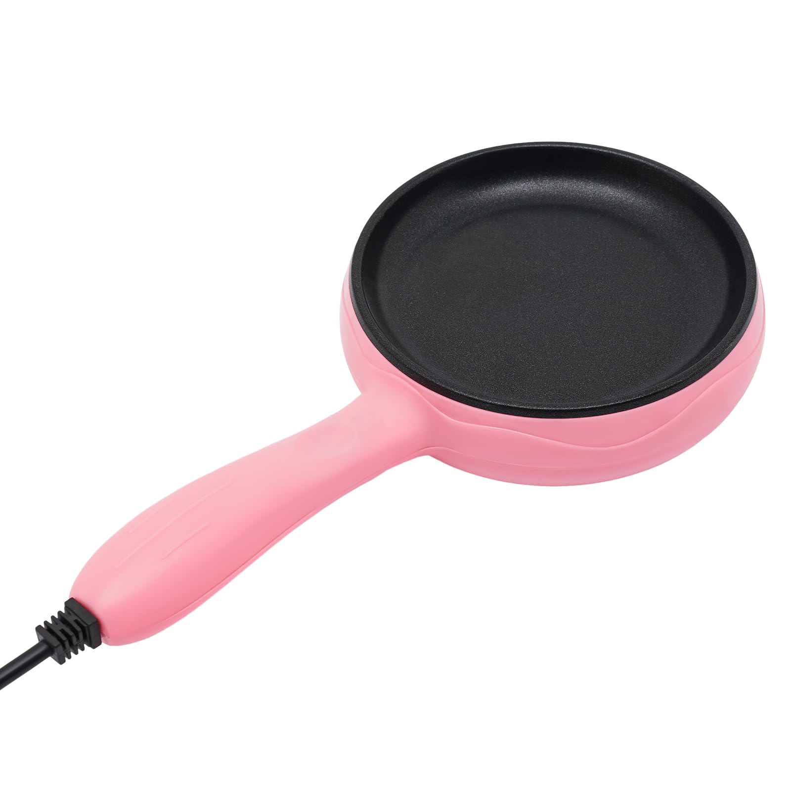6-Inch Non-Stick Electric Skillet - Fast Heating Mini Round Griddle for Pancakes, Eggs, Cookies | Portable Cooking for Breakfast, Lunch & Snacks | Perfect for Dorms, Offices & Travel | Blue/Yellow/Pink (Pink)