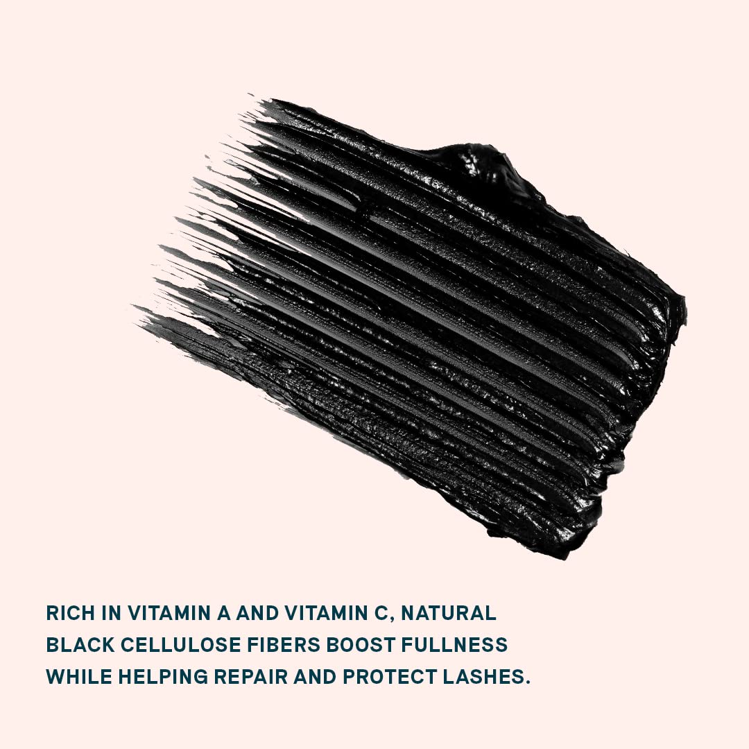 Exa Beauty Natural Ten18 Lash Amplifying Mascara - Cruelty-Free Vegan Mascara for Volume & Length, Black (0.3 fl oz) | Clean Beauty for Sensitive Eyes | Perfect for Daytime Wear & Special Occasions