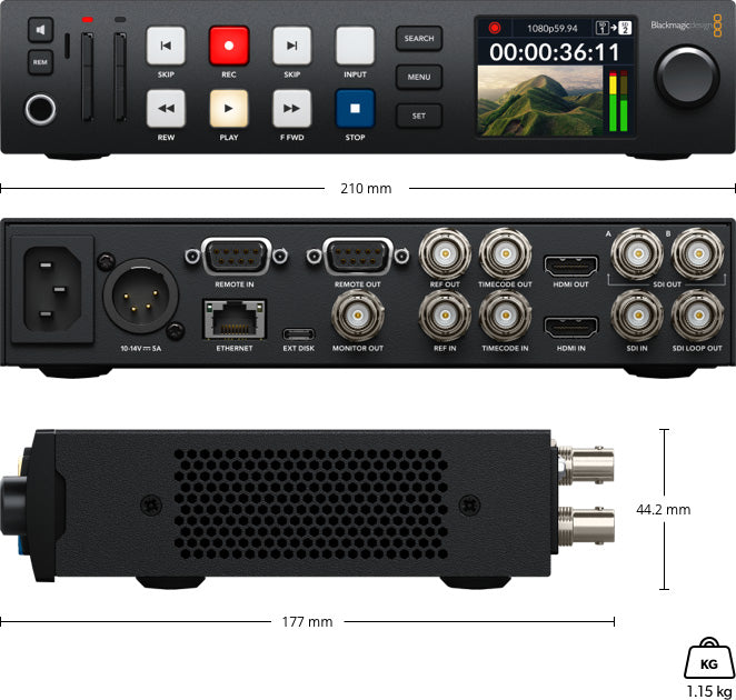 HyperDeck Studio HD Plus - Professional 4K Video Recorder & Player for Broadcast, Live Streaming & Post-Production | Ideal for Film Studios, Content Creators & Video Editors