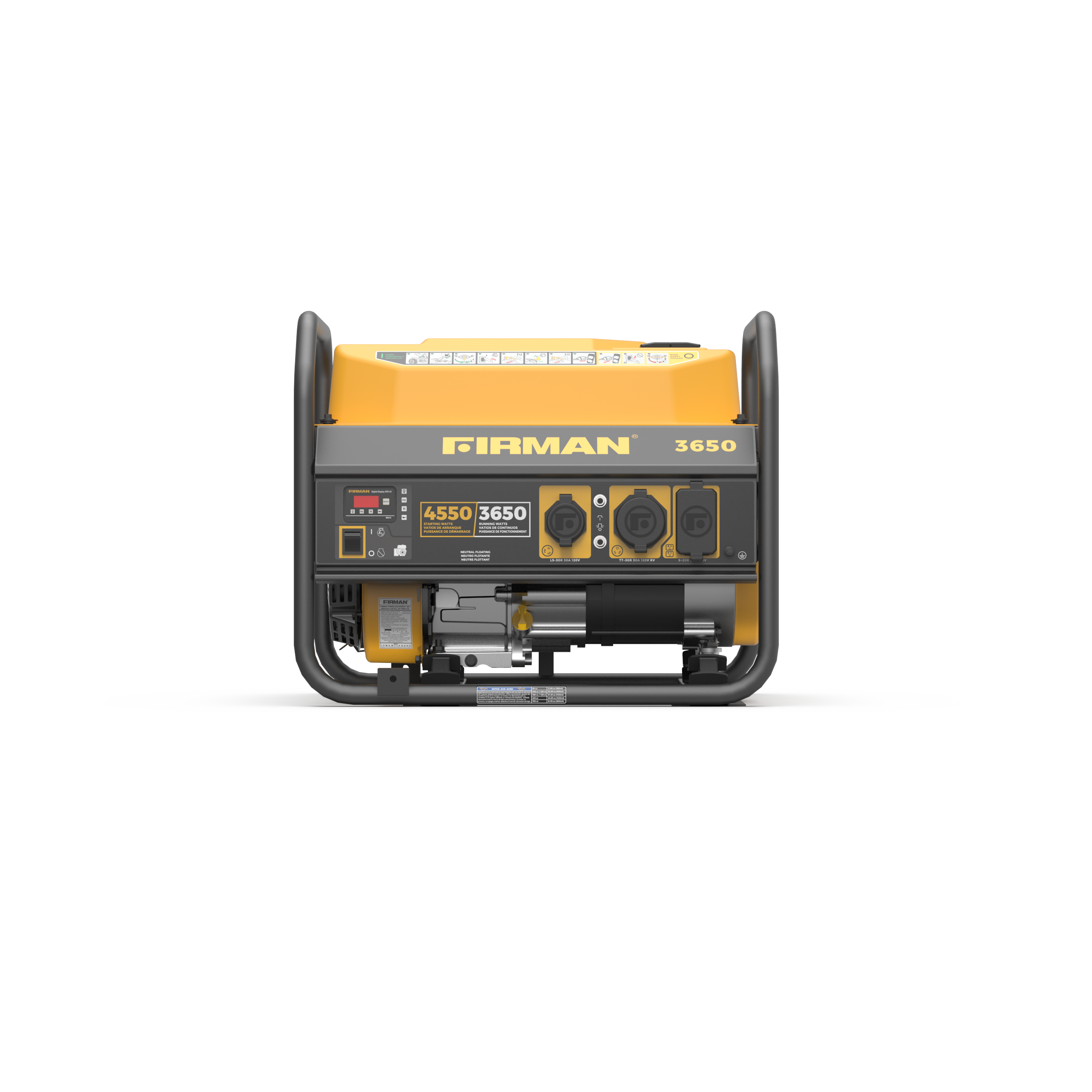4550W Portable Gas Generator with Recoil Start - 120V Power for Camping, Emergencies & Outdoor Activities