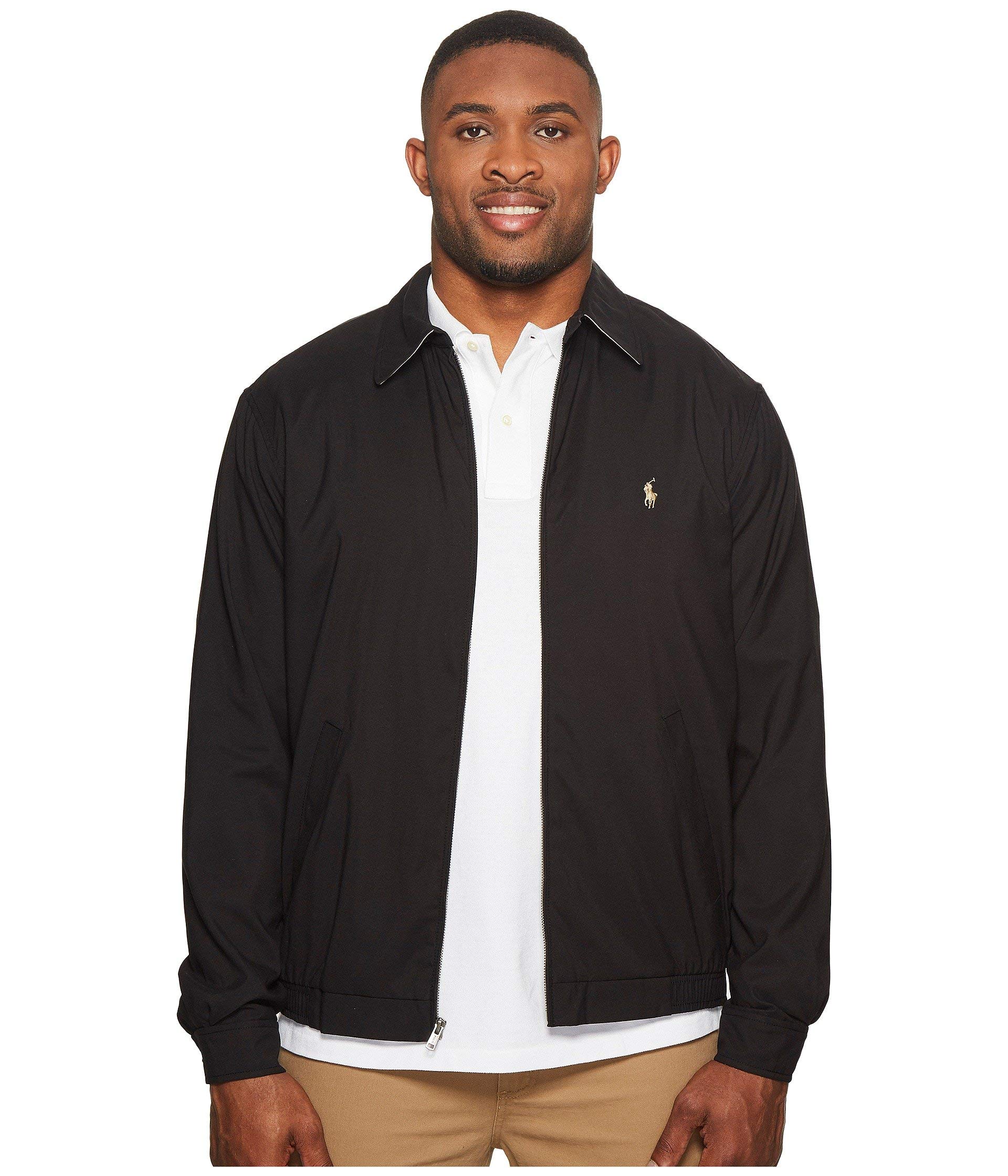 Polo Ralph Lauren Men's Big & Tall Bi-Swing Windbreaker Jacket - 2XB Black | Lightweight Water-Resistant Outdoor Jacket for Hiking, Golf & Casual Wear