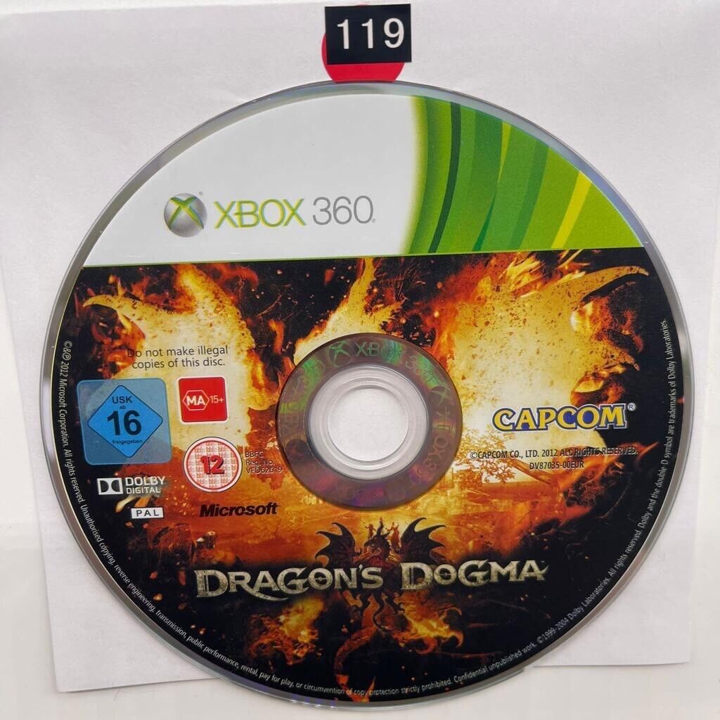 Dragon's Dogma Xbox 360 Game Disc Only - Action RPG Adventure Game for Xbox 360 - Perfect for Fantasy Game Lovers and Open-World Exploration