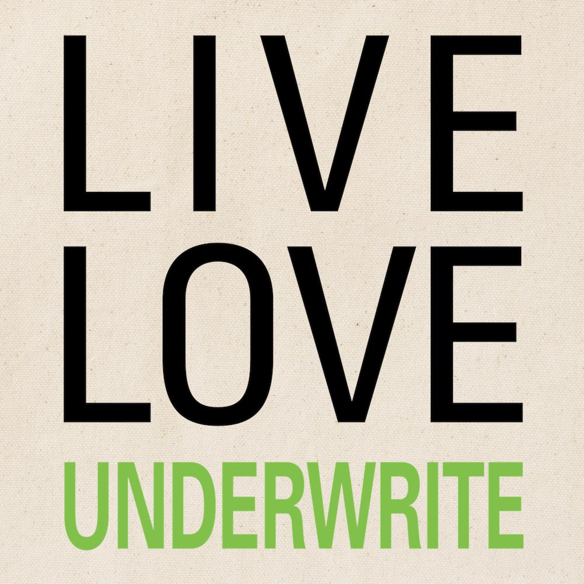 Live Love Underwrite Natural Canvas Tote Bag - Eco-Friendly Reusable Shopping Bag for Groceries, Beach Trips & Daily Use | CafePress