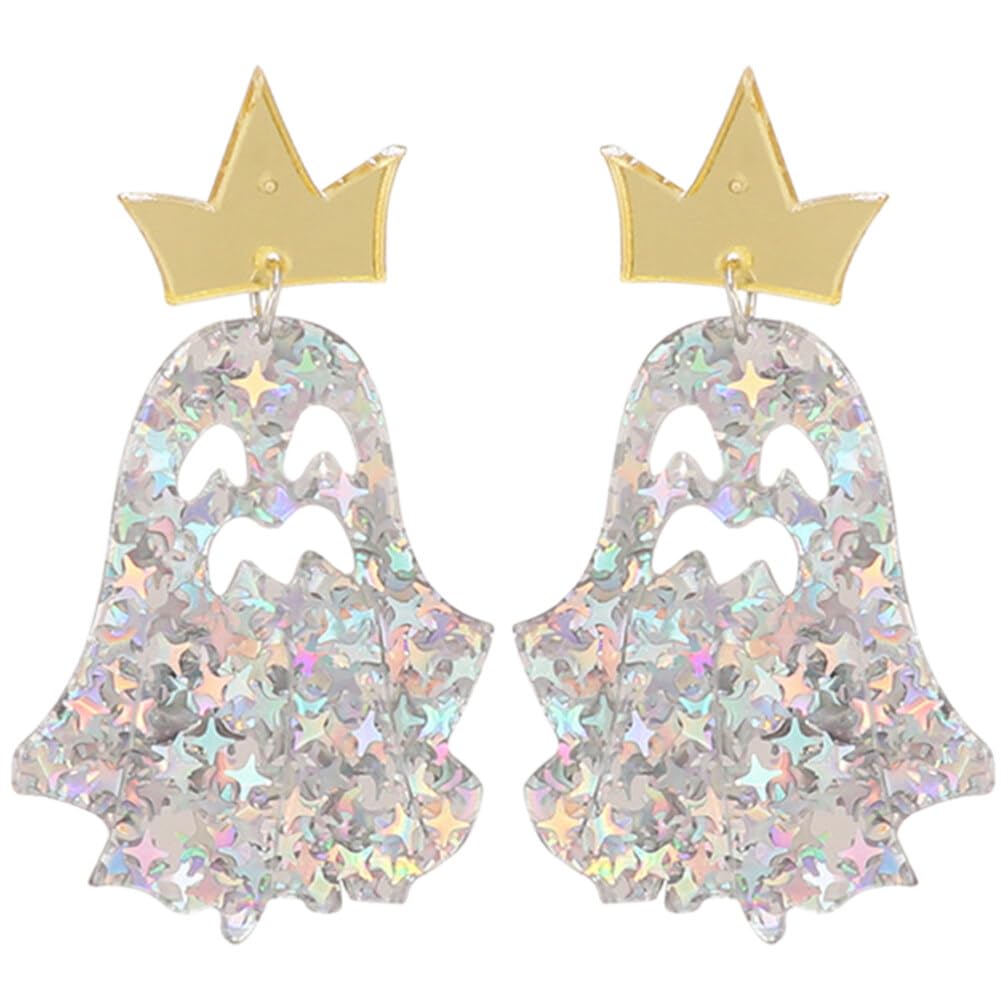SOIMISS Women's Ghost Boo Earrings - Handmade Drop Stud Earrings for Women & Girls | Halloween Costume Party Jewelry, Fashion Accessories Gift | Perfect for Halloween, Cosplay & Themed Events