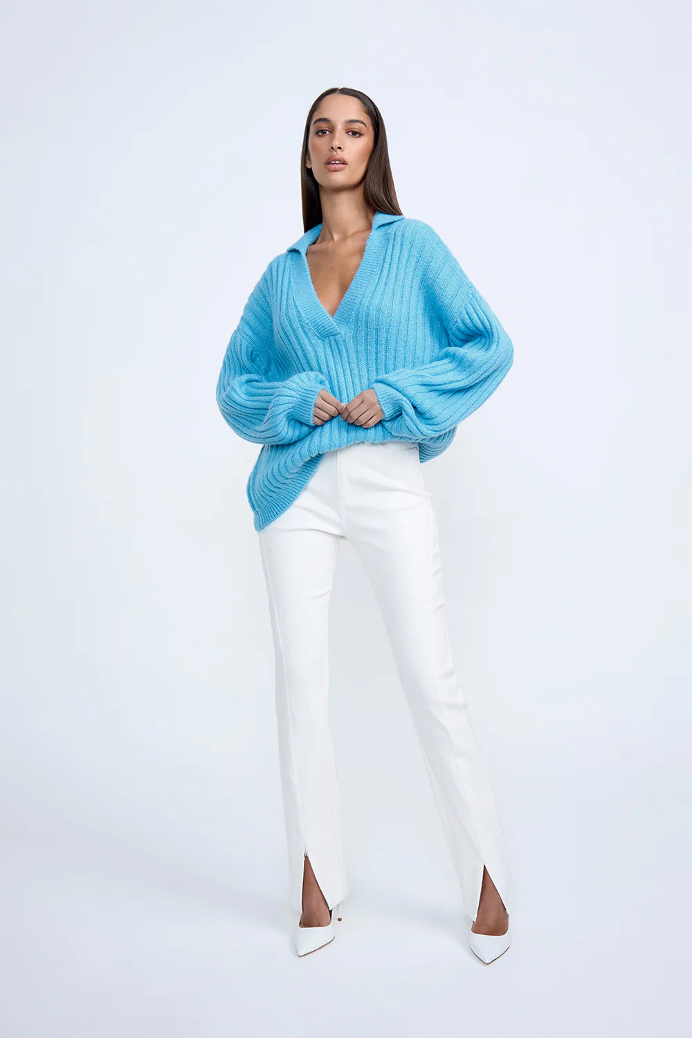 Stylish Blue Cosmic Knit Sweater for Women | Soft & Comfortable Winter Pullover | Perfect for Casual Outfits & Cozy Evenings