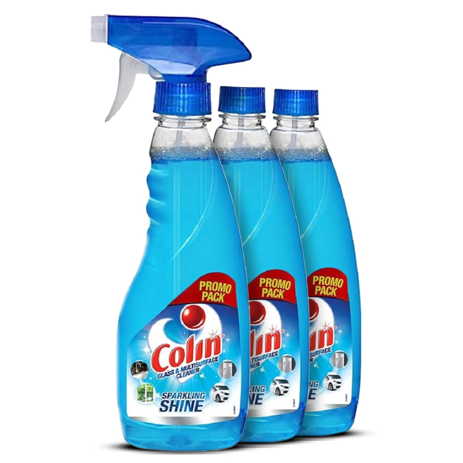 Colin Glass & Surface Cleaner Spray - 3 Pack (500ml Each) | Streak-Free Multi-Purpose Cleaner for Cars, Windows, Mirrors & Kitchen | Perfect for Home, Office & Auto Detailing