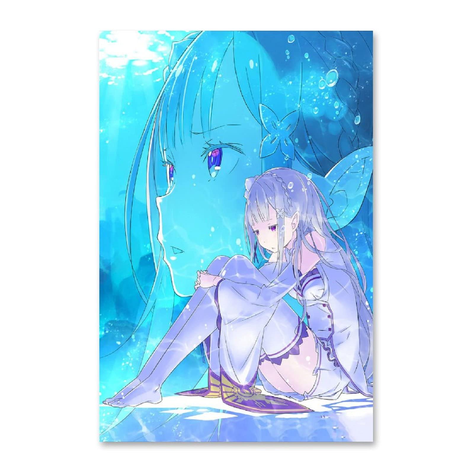 Re:Zero Anime Wall Posters - Natsuki Subaru & Emilia 12x18inch (30x45cm) - Set of 20 Aesthetic Room Decor for Anime Fans | Perfect for Bedroom, Game Room & Dorm Decoration