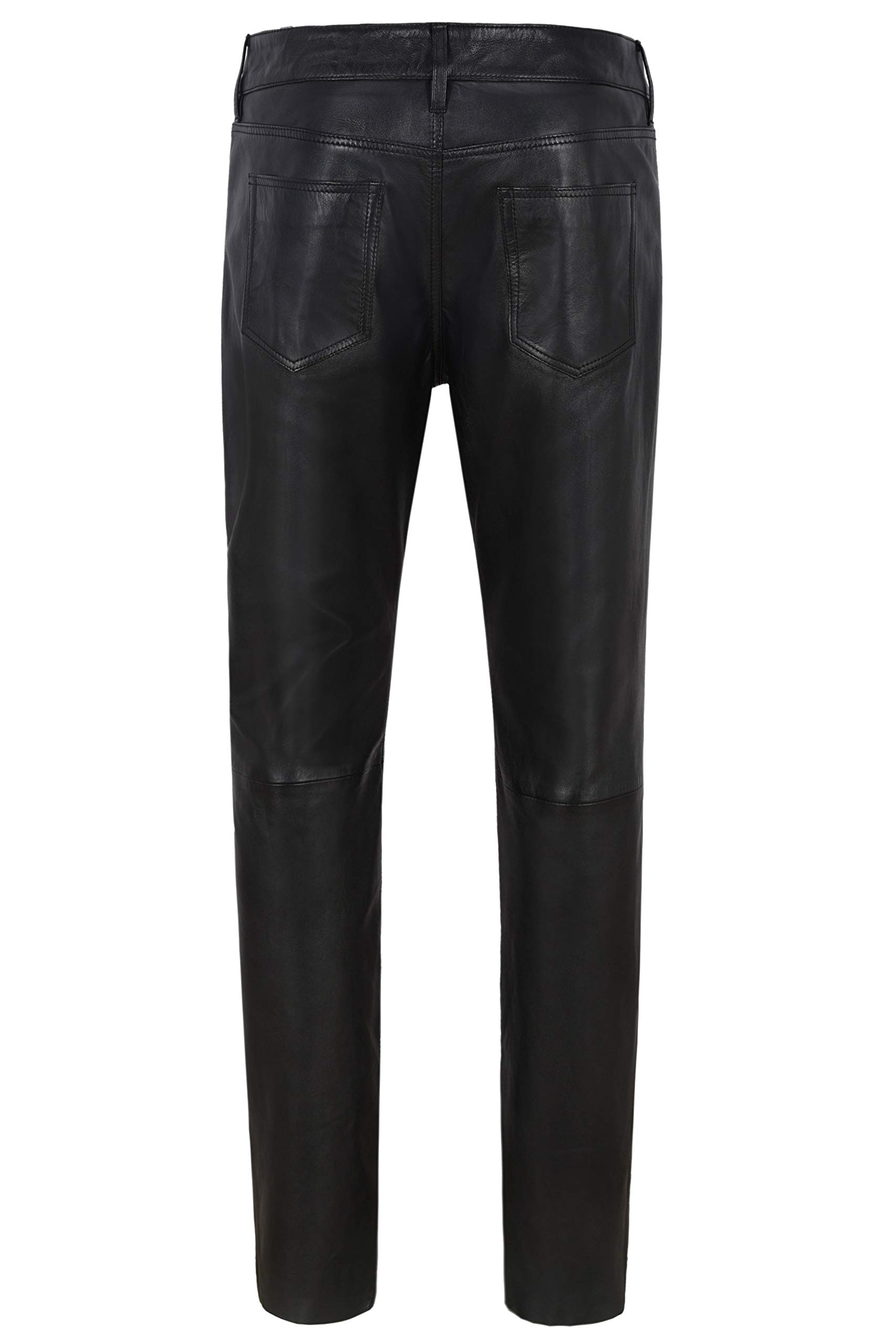 Women's Black Leather Biker Jeans - Real Lambskin Skinny Pants with Stretch | Motorcycle Riding, Night Out & Streetwear Fashion