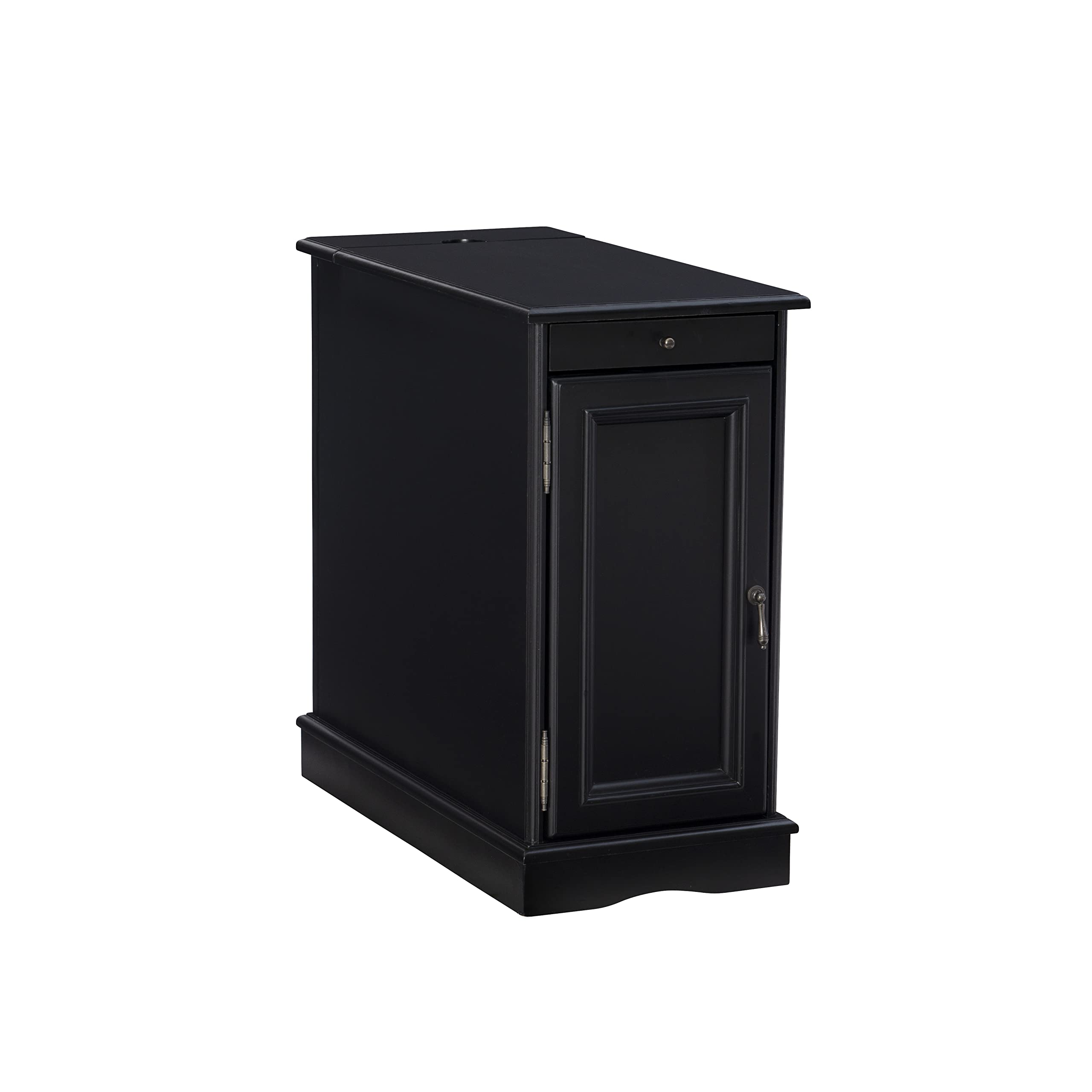 Powell Furniture Barron Small Black Accent Table - Modern Side Table for Living Room, Bedroom, or Office Decor