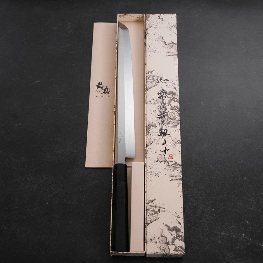 Premium Sakimaru Takohiki Knife - White Steel #2 Honyaki Blade with Buffalo Horn & Ebony Handle - 300mm Japanese Sushi & Sashimi Chef Knife for Professional Kitchen & Home Cooking