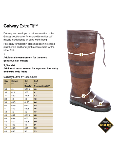Dubarry Galway Extra Fit Waterproof Leather Boots for Men & Women - Outdoor Hiking, Farming & Countryside Walking