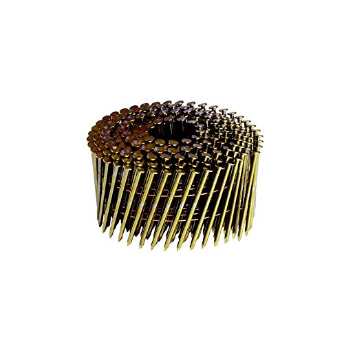 Grip-Rite 2006672 2.375 Inch 15 Degree Smooth Shank Wire Coil Framing Nails - 3000 Pack for Wood Framing, Roofing, and Construction Projects