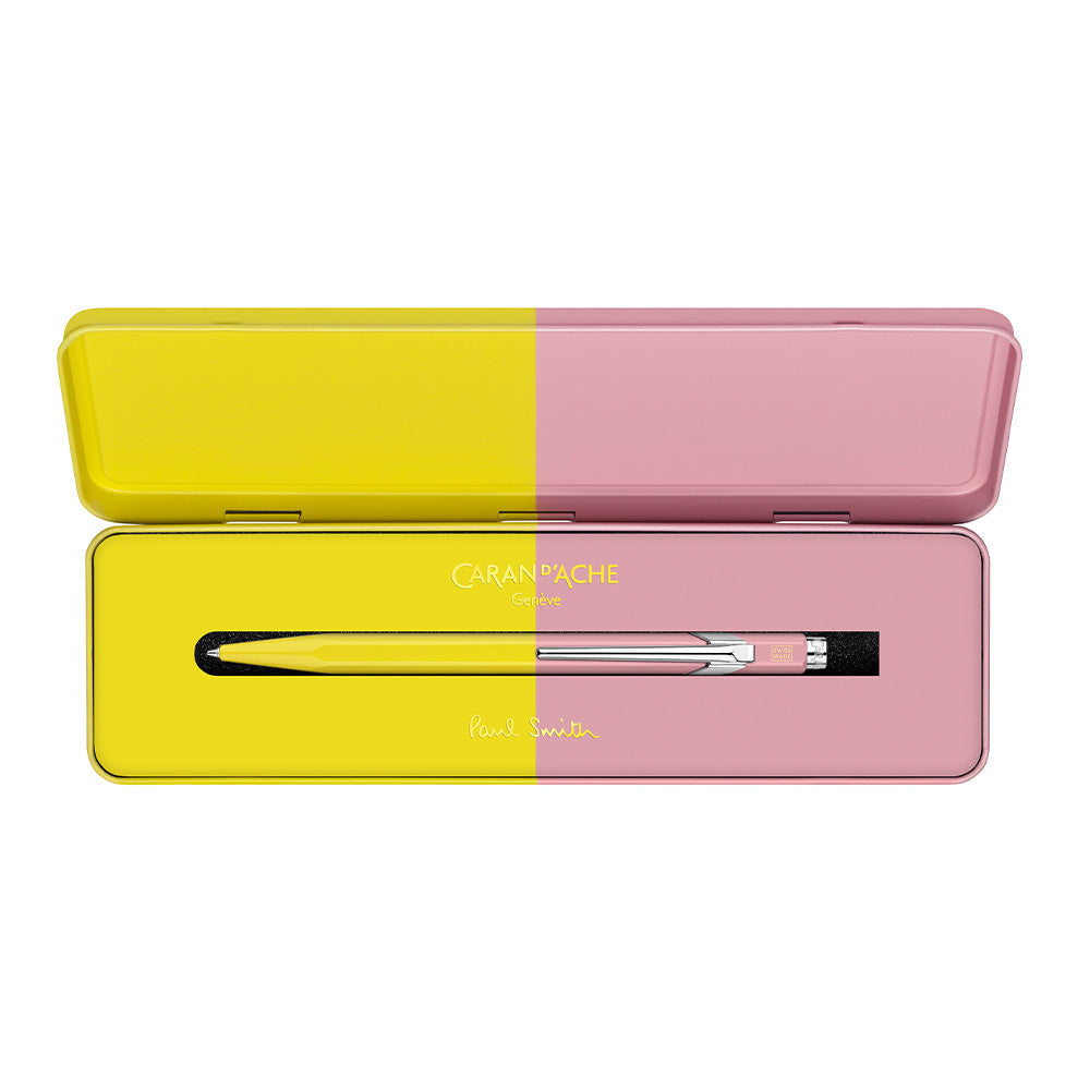Caran d'Ache 849 Ballpoint Pen - Paul Smith Limited Edition in Chartreuse & Rose | Premium Writing Instrument for Office, Gifts & Collectors