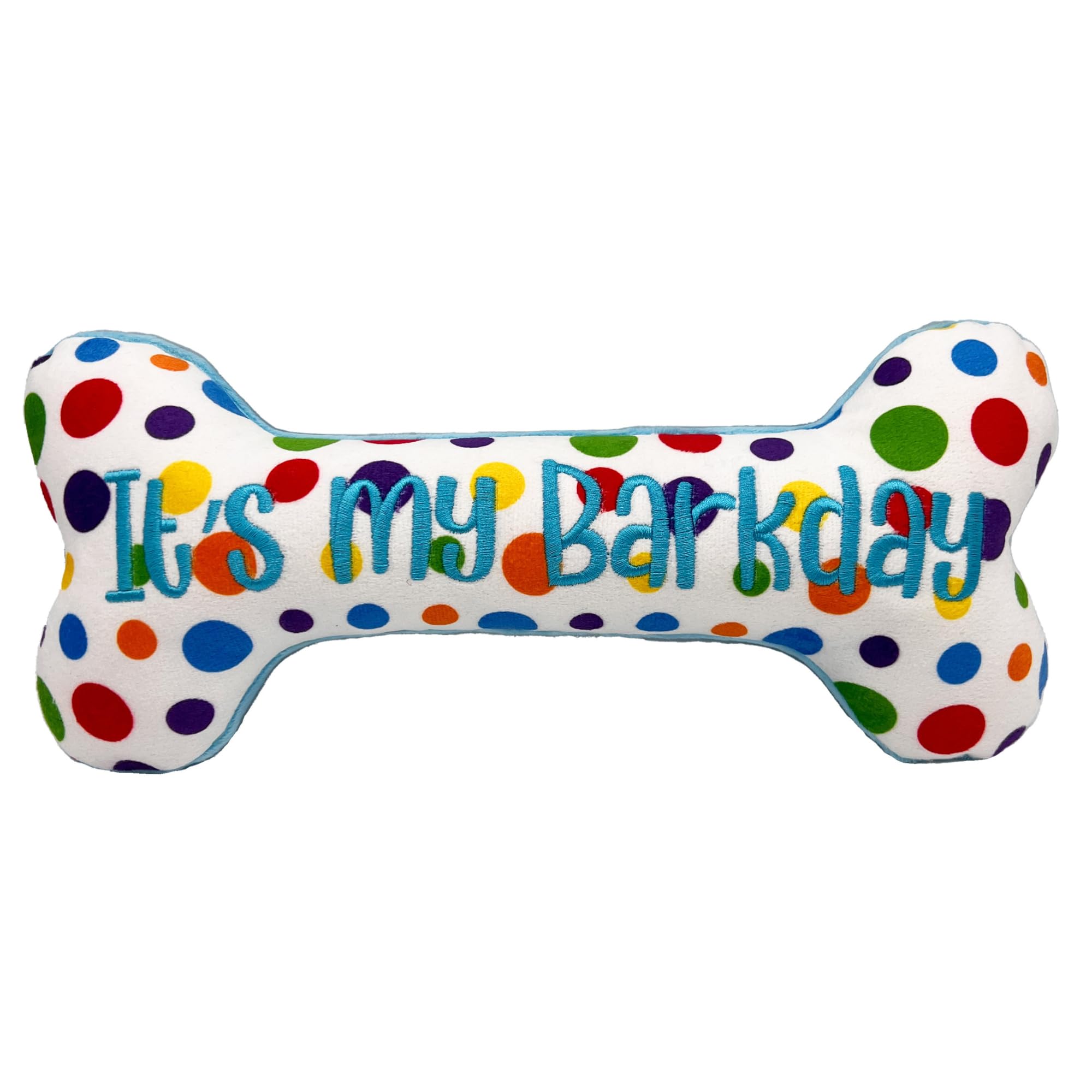 Huxley & Kent Squeaky Dog Toy - Funny Birthday Bone for Small Dogs | Durable Plush Chew Toy with Squeaker | Perfect Gift for Puppies | Indoor & Outdoor Play, Training Reward, Barkday Celebration | Safe & Fun Dog Accessory