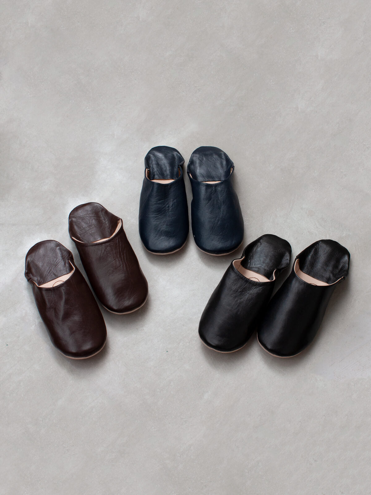 Authentic Moroccan Men's Babouche Slippers - Handmade Leather Indigo Blue - Comfortable House Shoes for Relaxation & Lounge Wear