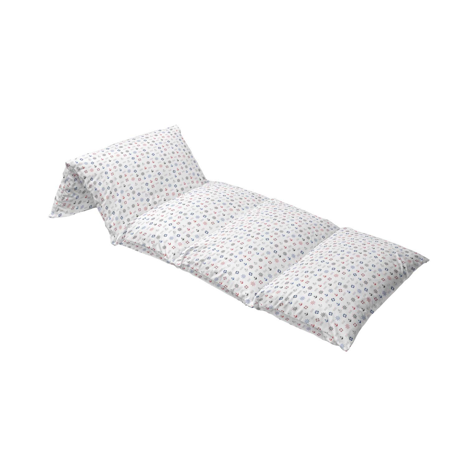 Ambesonne Nautical Floor Pillow Cover - Marine Anchor Compass Sea Waves Design, 88