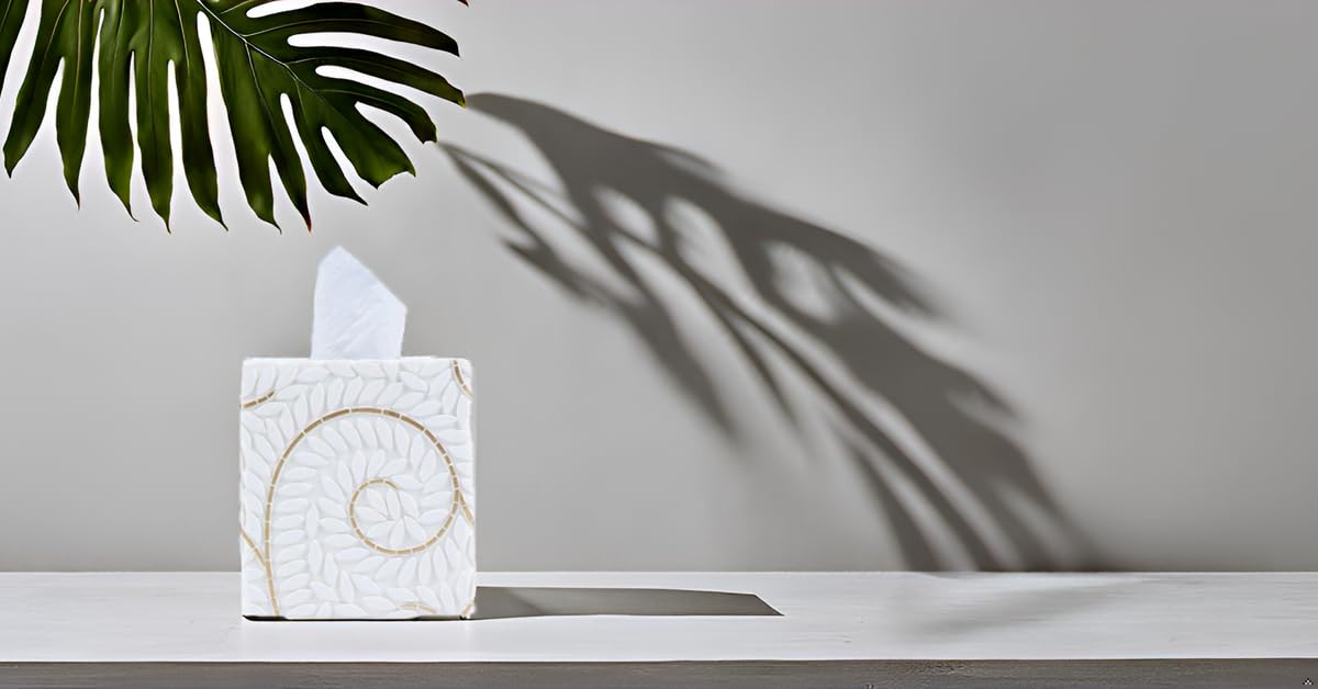Modern Square Tissue Box Cover Holder - Unique Bathroom Vanity Decor for Countertops, Bedroom & Living Room | Stylish Tissue Box Cover for Home & Office Use