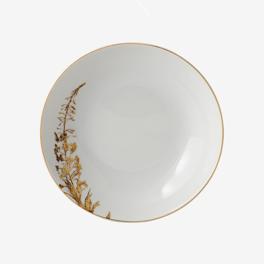 Bernardaud Vegetal Or Coupe Soup Bowl - 24K Gold Floral Design Fine China for Elegant Dining & Special Occasions