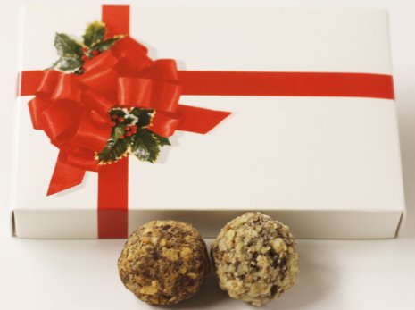 Premium Scott's Cakes Dark Chocolate Truffles - Hazelnut & Walnut Flavors in 8 oz Holiday Gift Box | Gourmet Dessert for Christmas, Parties & Corporate Gifting