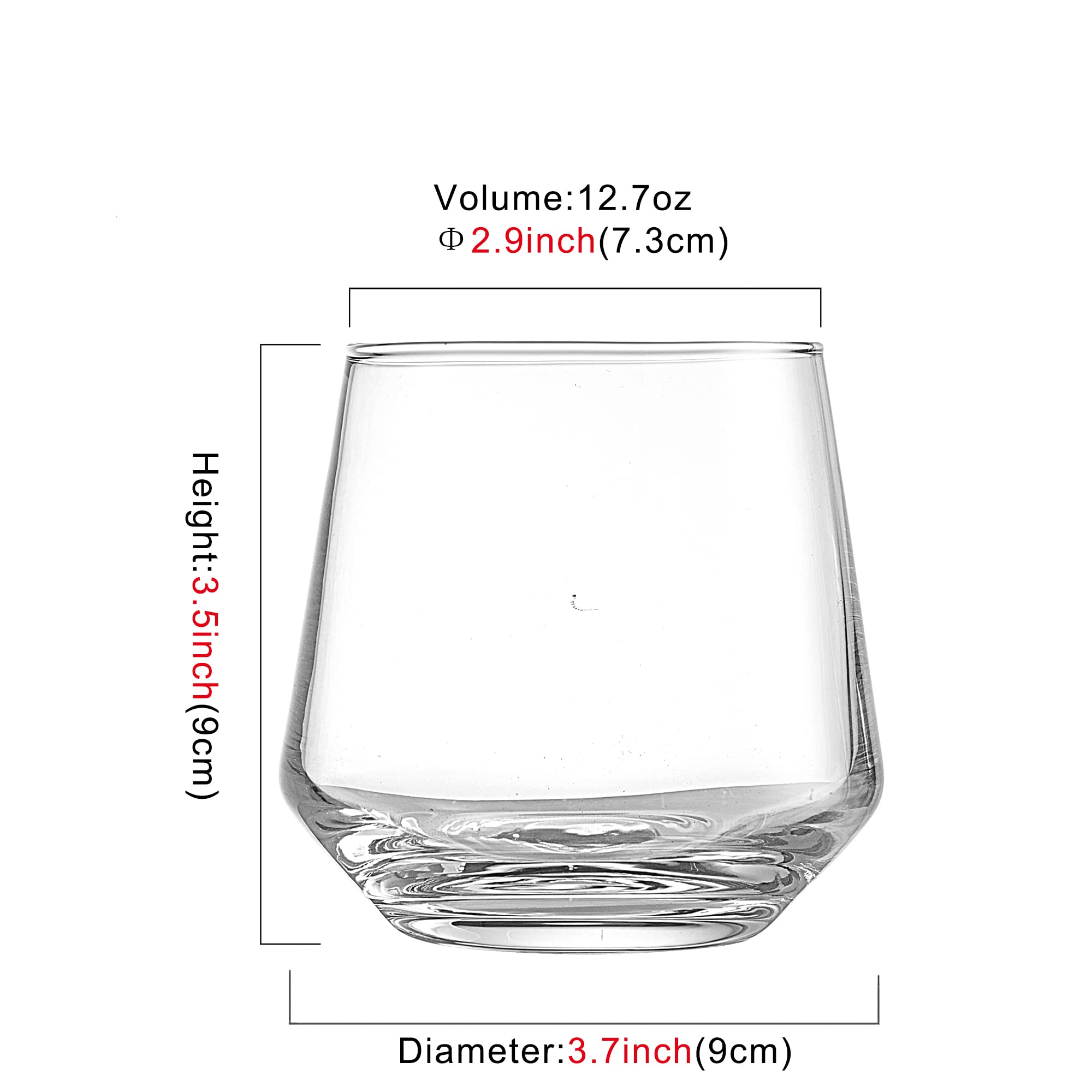 Premium Hyperspace Whiskey Glasses Set of 6 - 12oz Crystal Clear Drinking Cups for Bourbon, Scotch & Wine - Elegant Wedding & Party Glassware for Celebrations, Gifts & Home Bar Decor