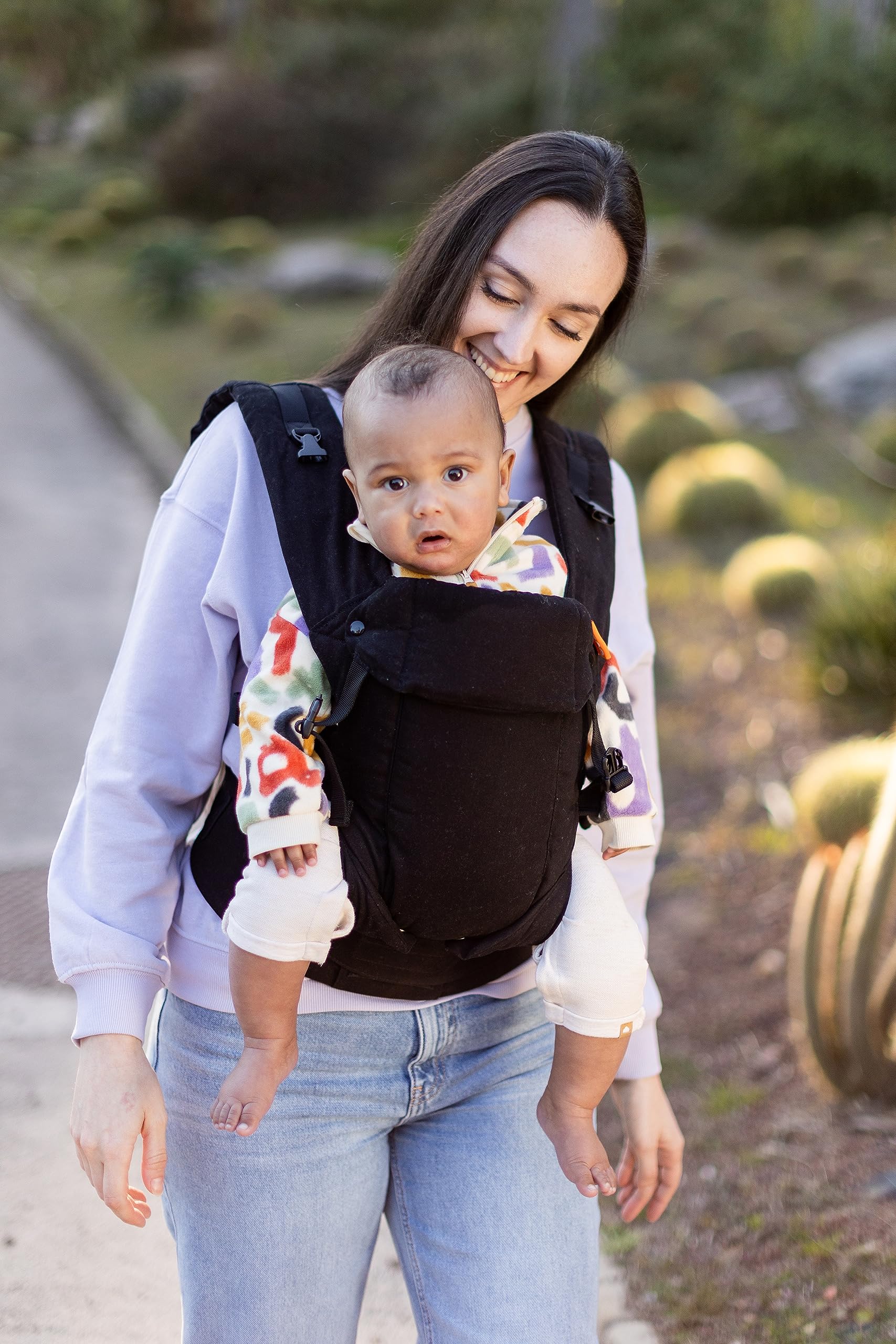 Beco Gemini Baby Carrier - Adjustable Ergonomic Front, Back & Hip Carrier for Newborn to Toddler (7-35 lbs) | Organic Metro Black | Perfect for Hiking, Travel & Everyday Use