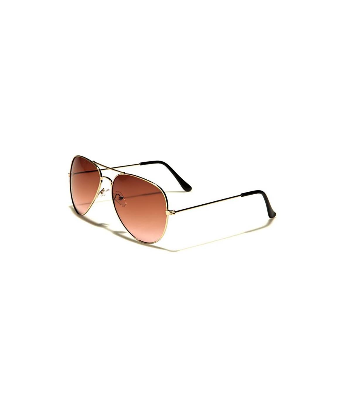 Nayked Apparel Gold Aviator Sunglasses for Men & Women - Polarized UV Protection Retro Pilot Shades - Perfect for Driving, Beach, and Outdoor Activities