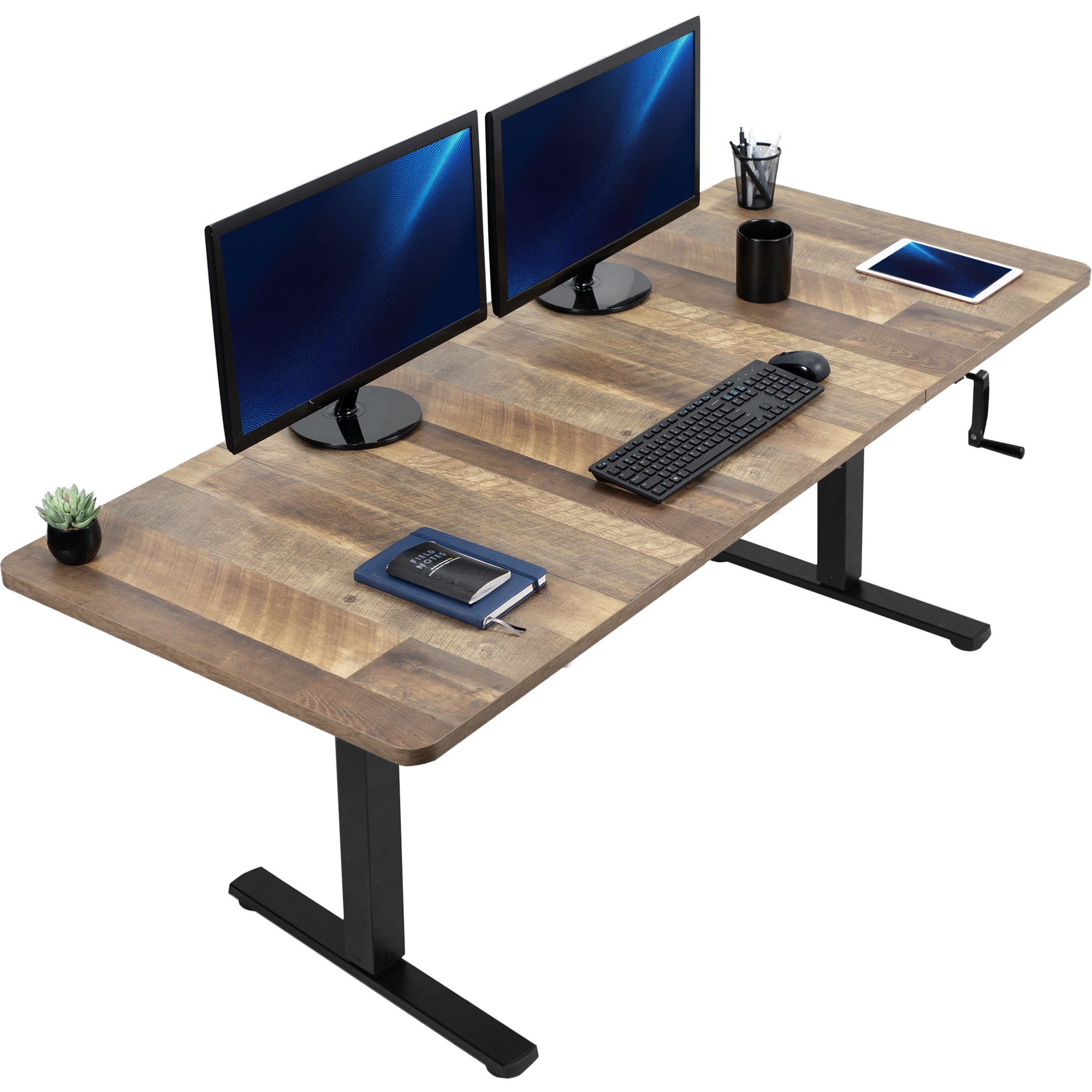 MB Series 71 x 30 Inch Manual Height Adjustable Standing Desk - Ergonomic Home Office Workstation for Study, Gaming & Remote Work