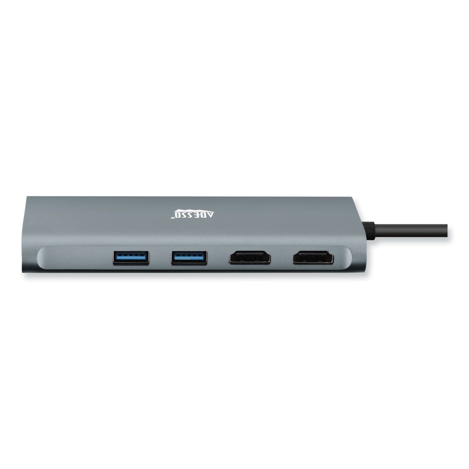 Adesso 9-in-1 USB C Hub with Dual HDMI, 3 USB-C Ports, SD/TF Card Reader & Ethernet - Space Gray for MacBook Pro/Air, Dell XPS, iPad Pro (Work from Home & Office Setup)