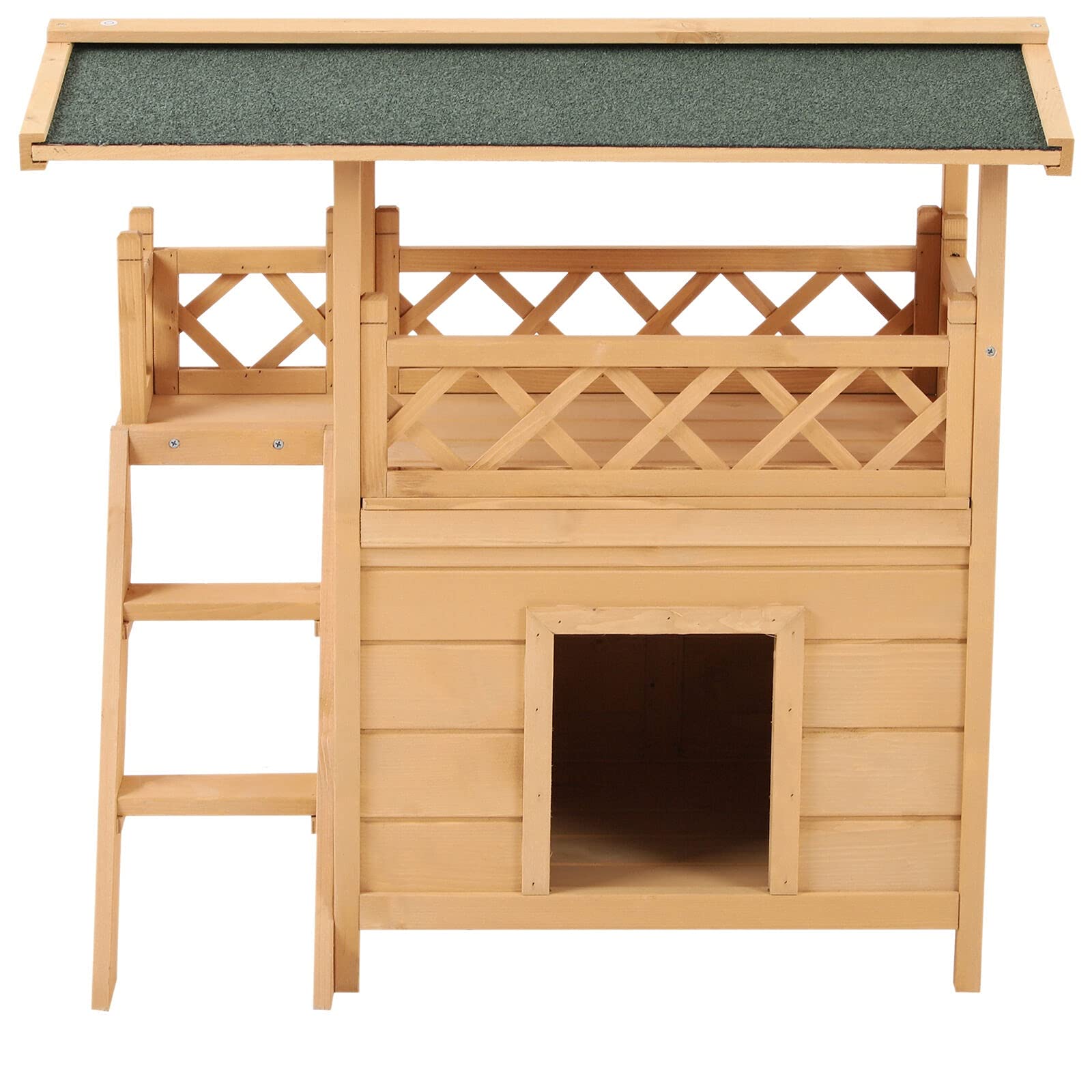 GXP Wooden Pet House for Cats and Dogs - Large Indoor & Outdoor Kennel Shelter with Roof - Perfect for Backyard, Patio, or Garden Use