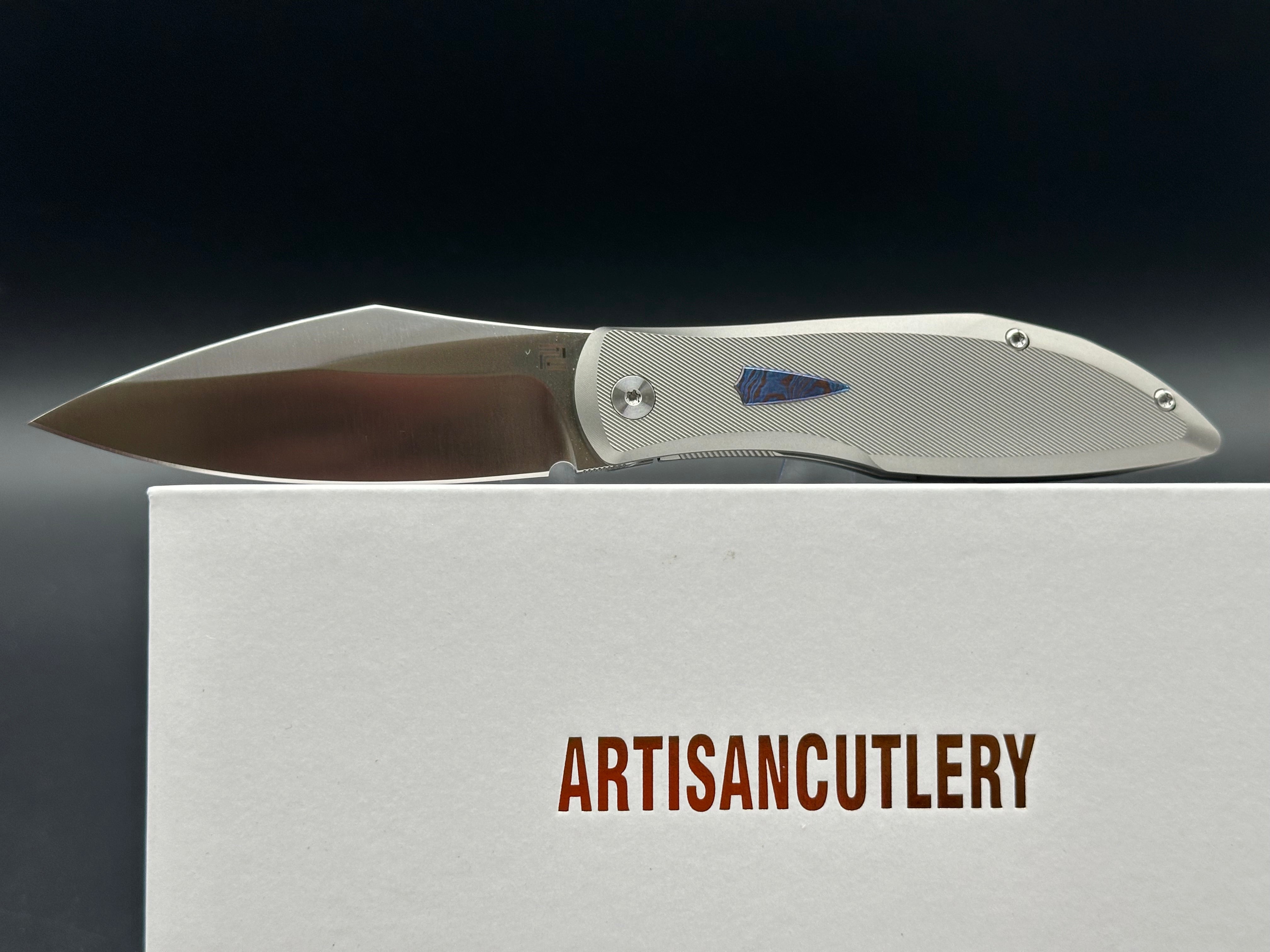 Artisan Cutlery Weyden ATZ 1859G S90V Blade Titanium Handle Folding Knife - Outdoor Camping, Hunting, Survival & EDC Gear