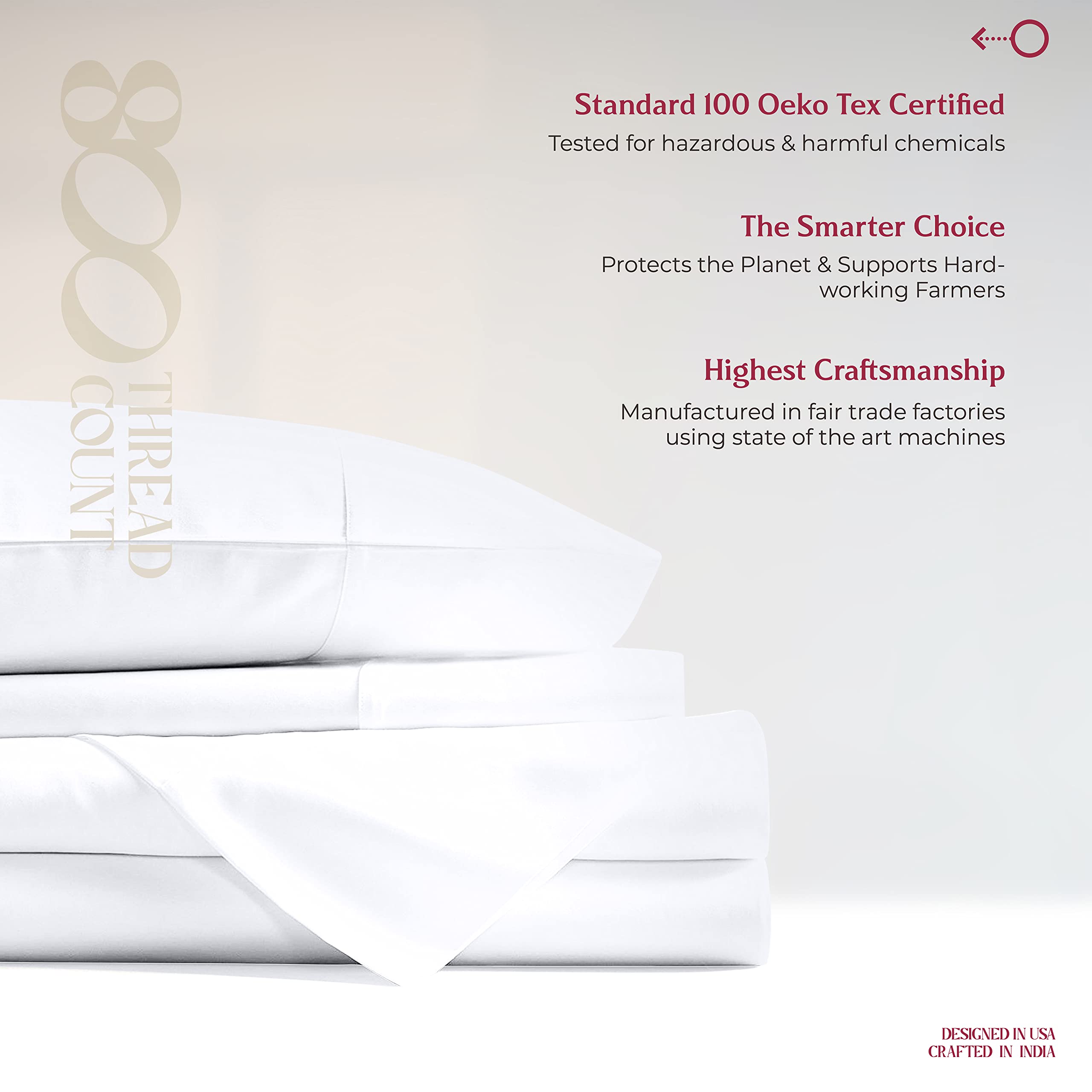 Mayfair Linen 100% Egyptian Cotton King Size Sheets - 800 Thread Count Luxury 4-Piece Bedding Set | Premium White Sateen Weave Cooling Bed Sheets with 16