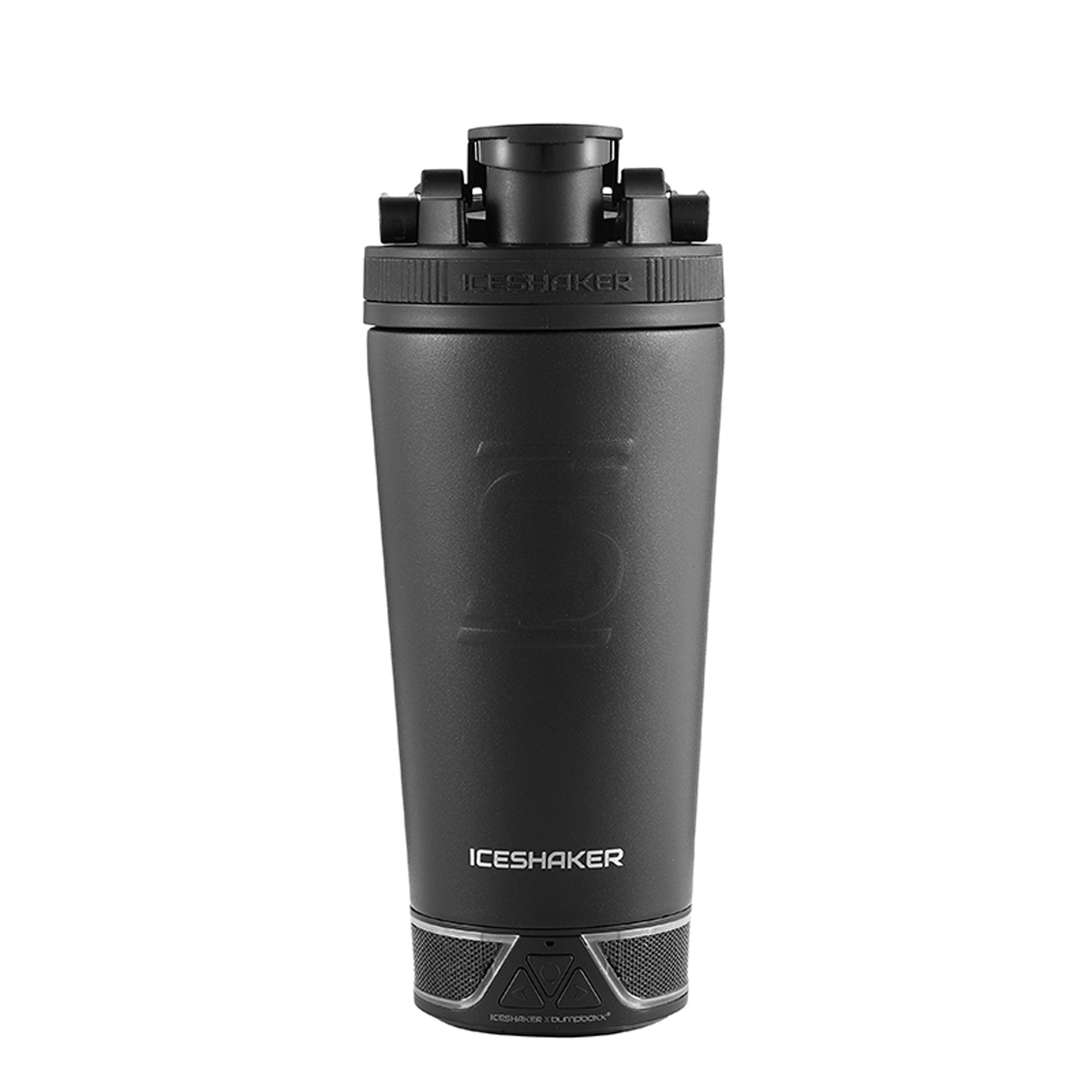 Ice Shaker X Bumpboxx Speaker Bottle - 32oz Insulated Water Bottle with Bluetooth Speaker, Black - Perfect for Gym, Workouts, Outdoor Adventures & Travel