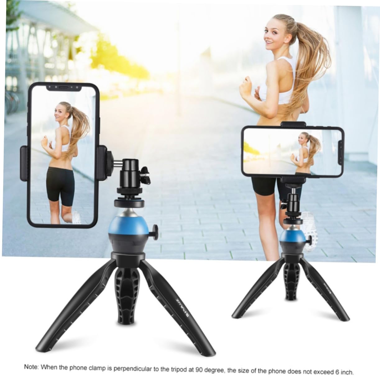 Jojofuny Adjustable Camera Tripod Stand with Phone Holder - Universal Mobile Phone Mount for iPhone, Android, Selfie Stick & Desktop Use - Perfect for Vlogging, Live Streaming & Photography