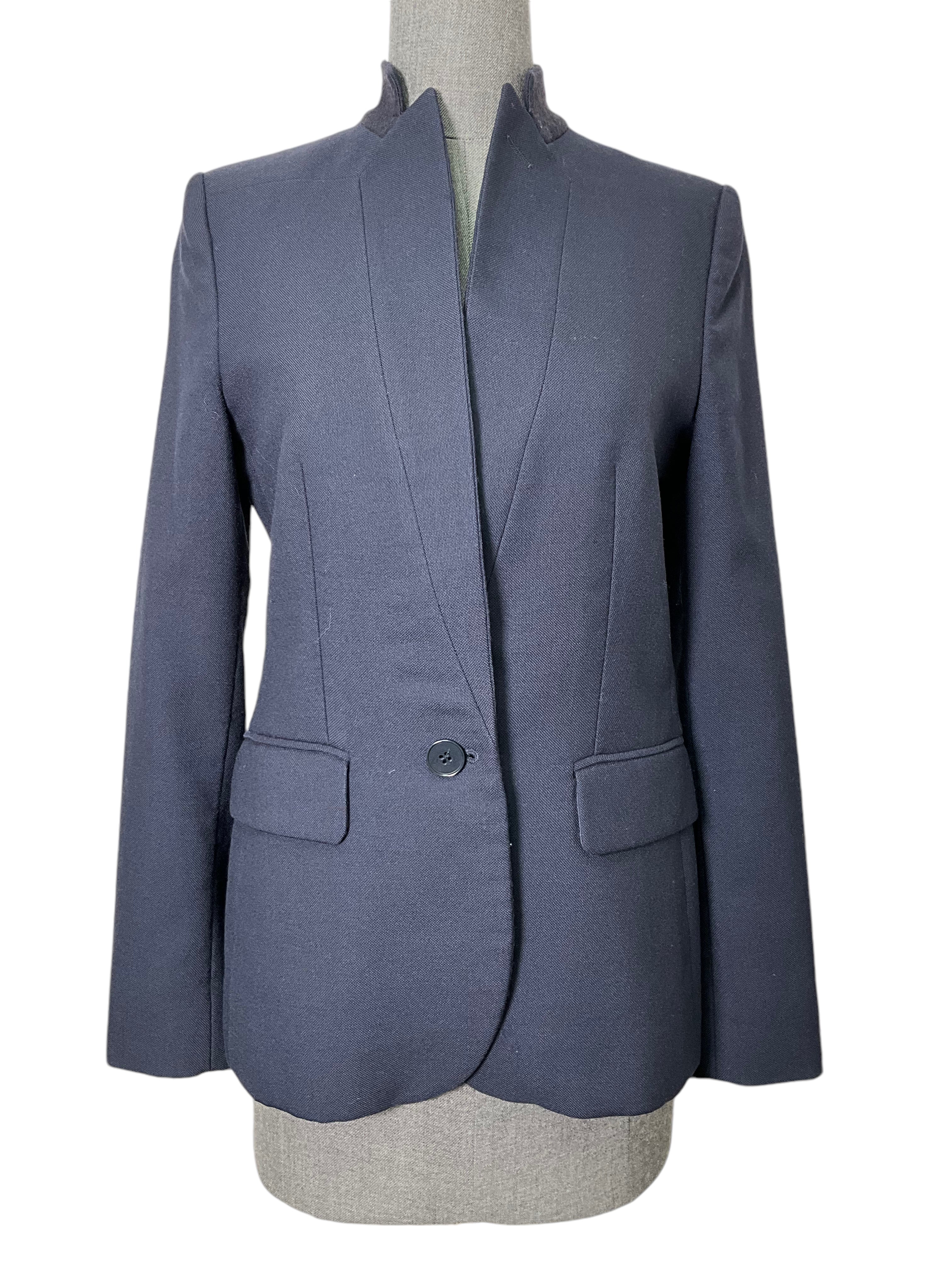 Stella McCartney Women's Fleur Felt Collar Wool Blazer Jacket - Size M | Elegant Office Wear & Business Casual Outfits