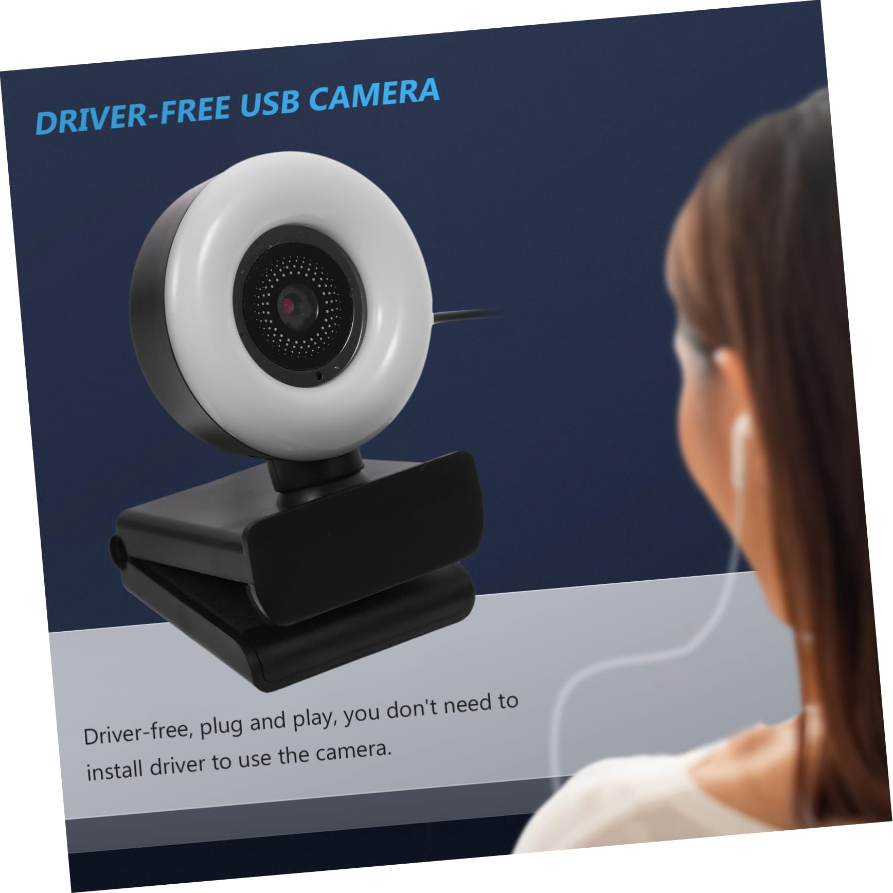 Gadpiparty 1080P HD Webcam with Built-in Microphone & LED Light - USB Computer Camera for Video Conferencing, Live Streaming, Online Classes, and Gaming