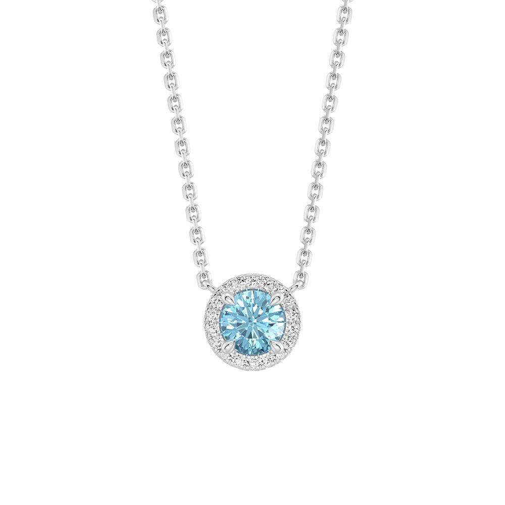 Eternal Halo Personalized Birthstone Necklace - Custom Name & Birth Month Jewelry Gift for Women, Mom, Wife | Perfect for Birthday, Anniversary, Mother's Day & Special Occasions