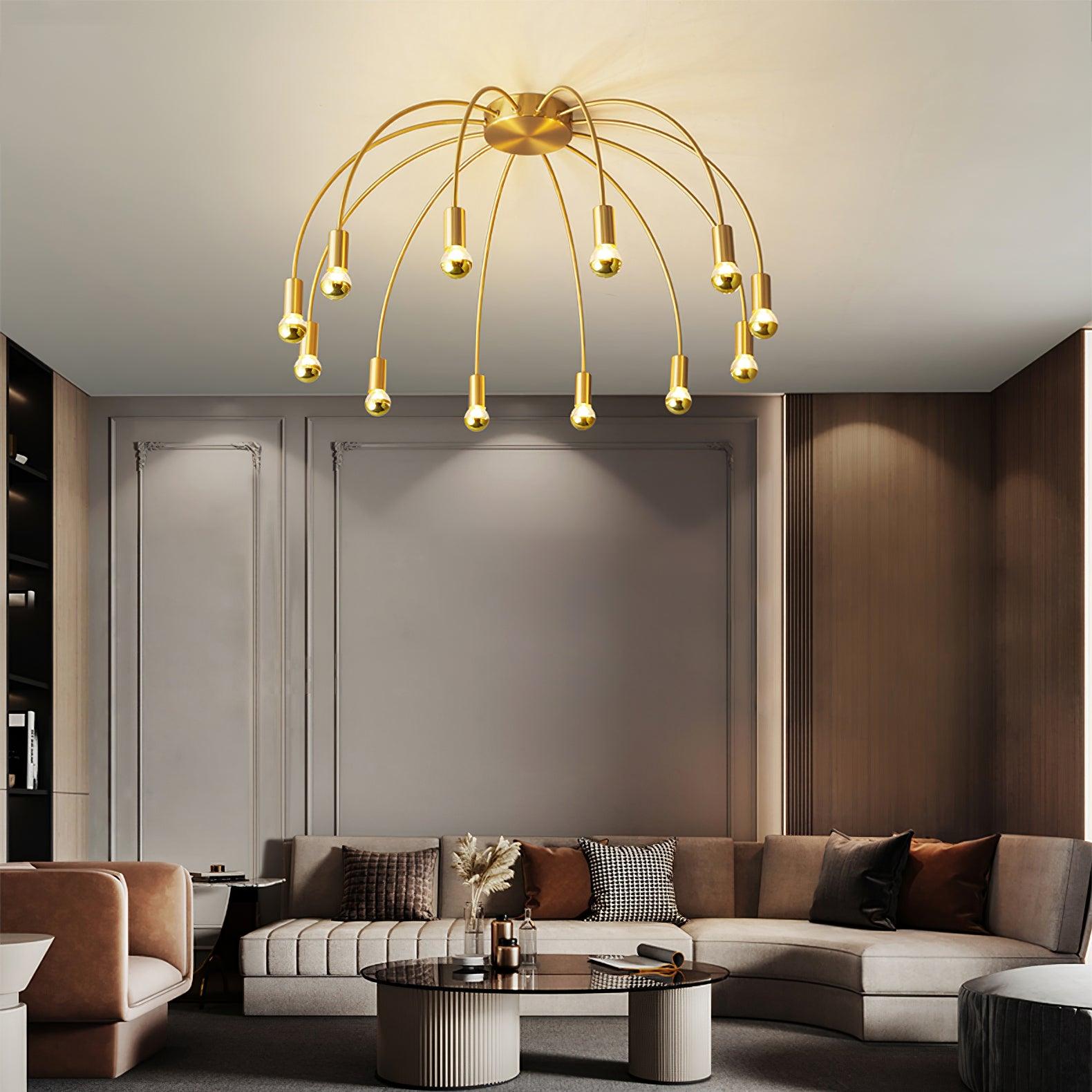 Modern Fireworks Ceiling Light Fixture - LED Chandelier for Living Room, Bedroom & Dining Room - Elegant Home Decor Lighting for Parties & Romantic Ambiance