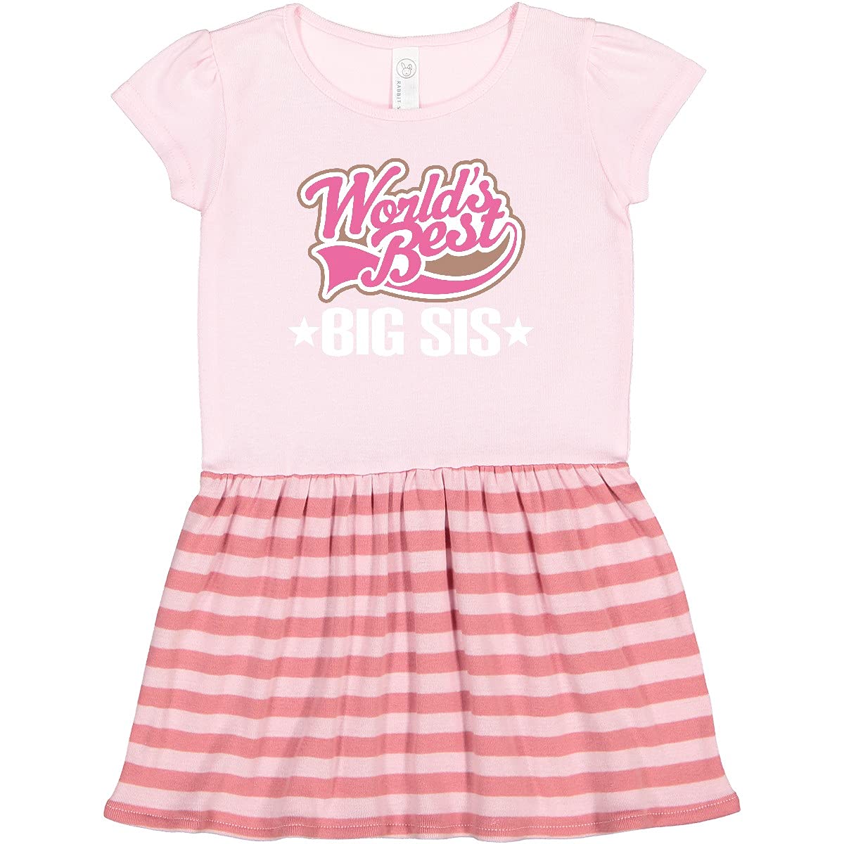 Inktastic Big Sis Worlds Best Sister Announcement Toddler Dress - Cute Sibling Matching Outfit for Family Photos & Special Occasions
