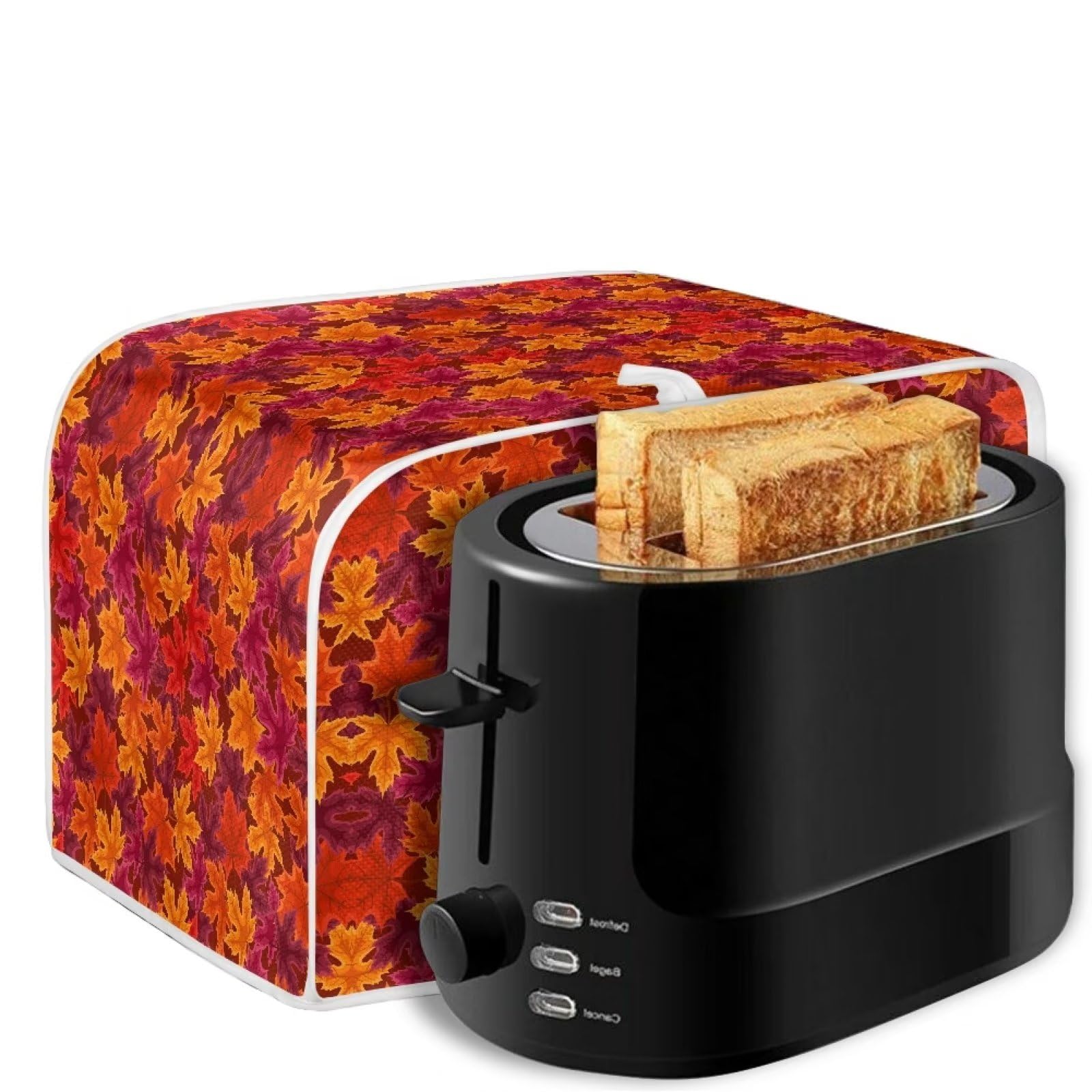 Thanksgiving Maple Leaf Toaster Cover 4 Slice - Dustproof Bread Maker Cover for Small Kitchen Appliances, Fingerprint Protection, Holiday Kitchen Decor - Perfect for Thanksgiving Gatherings & Autumn Home Decor