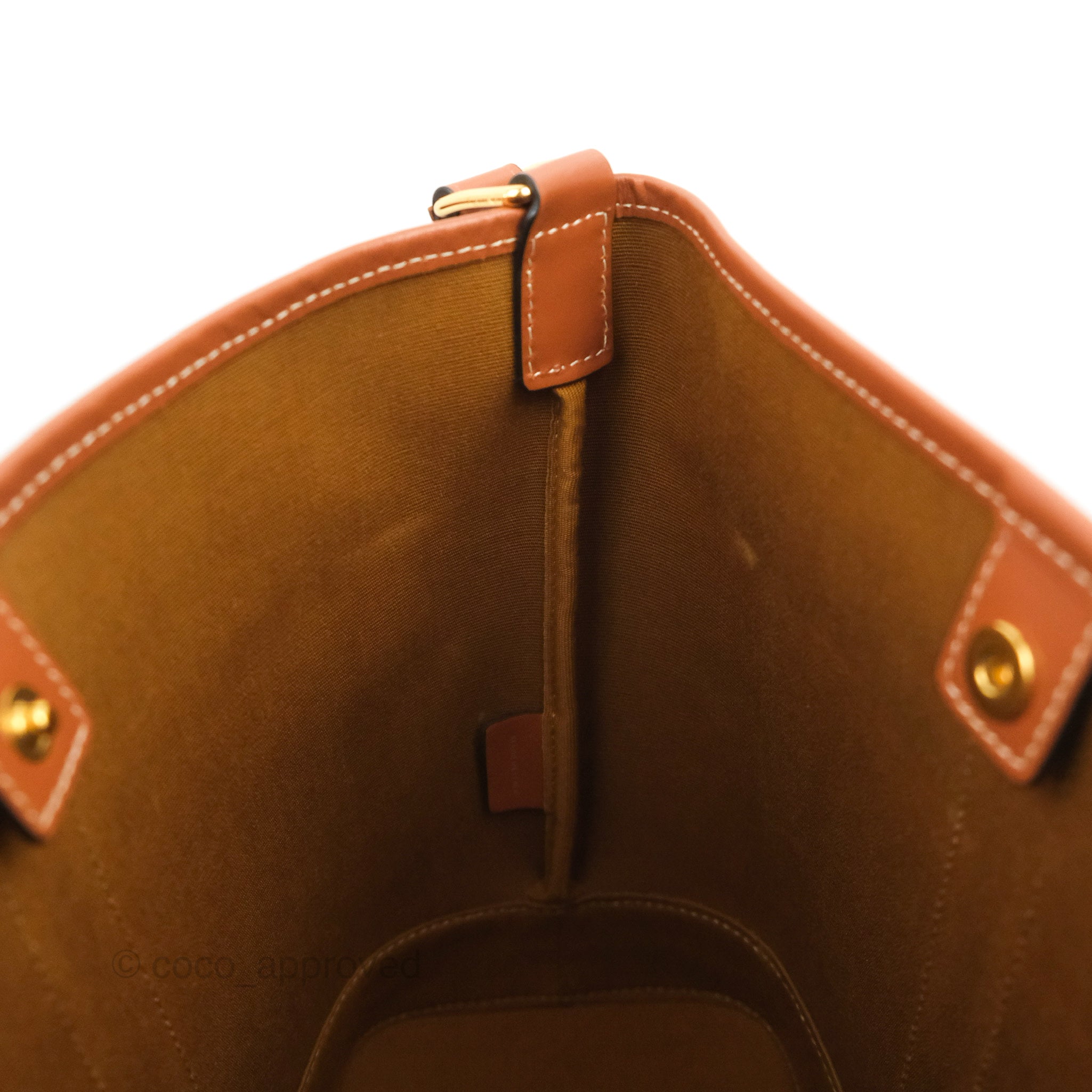 Celine Small Bucket Bag in Triomphe Canvas & Tan Calfskin Leather - Perfect for Everyday Use, Work & Travel Accessories