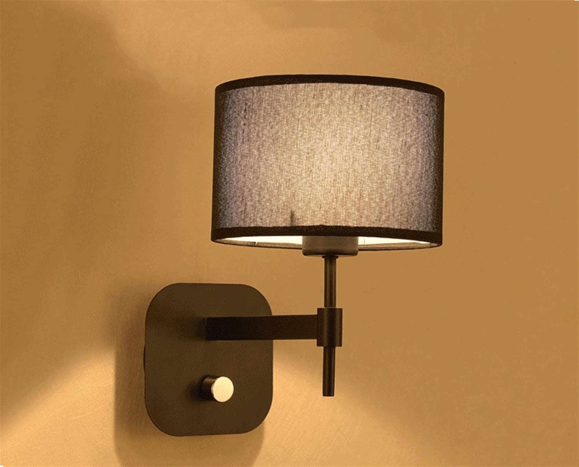 Modern LED Chandelier Wall Lamp with Switch - Black Bedside Light Fixture for Bedroom, Study, Hotel Room - Stylish & Energy-Efficient Lighting Solution for Home & Commercial Spaces