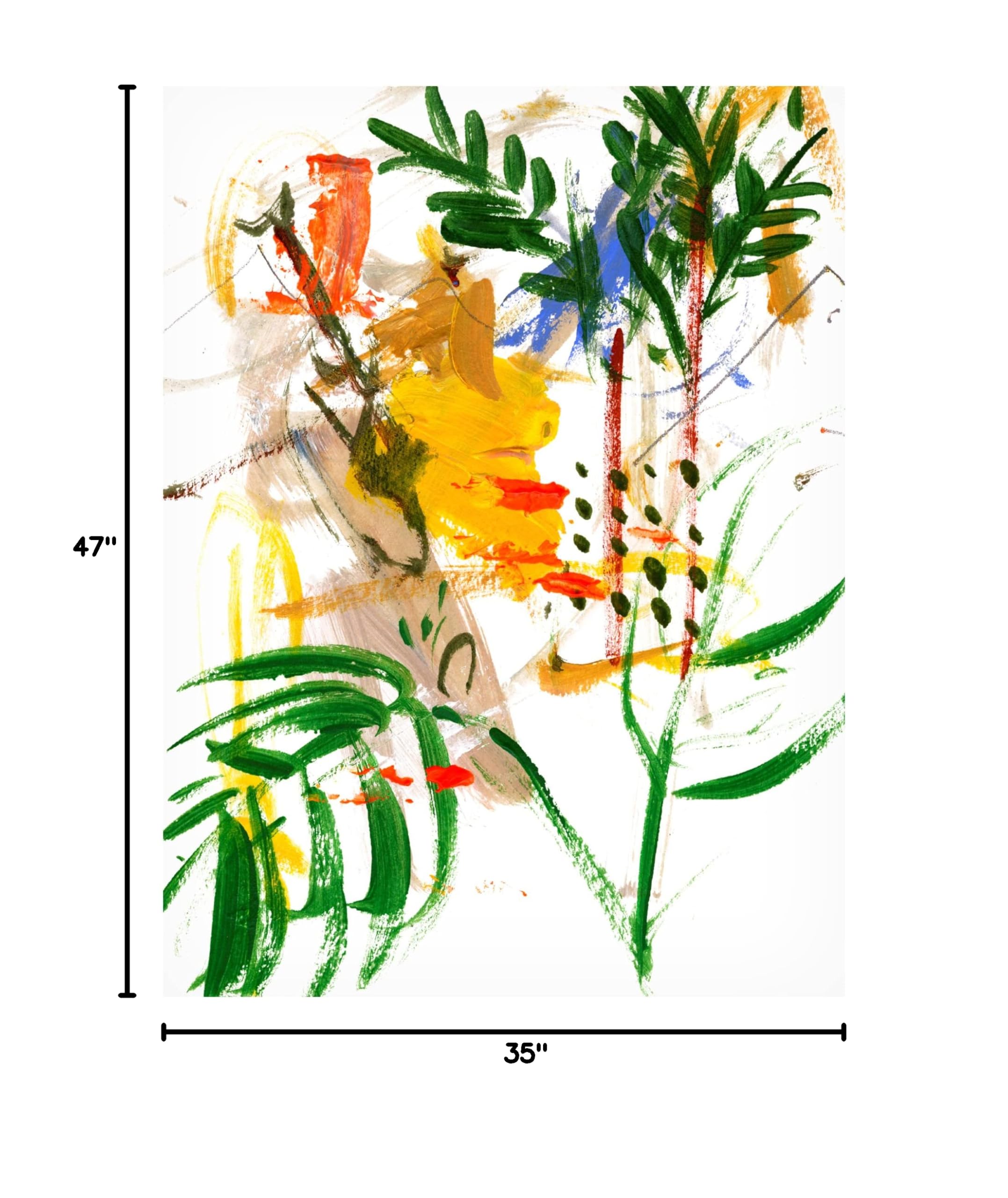 Melissa Wang 'Jungle in My Heart IV' Canvas Wall Art Print - Tropical Jungle Painting for Living Room, Bedroom & Office Decor - Modern Botanical Home Decor