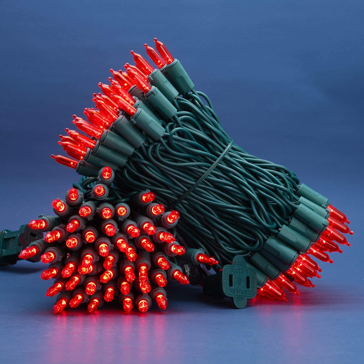 200 Count Red LED Christmas Lights - 66 ft Green Wire UL Certified Commercial Grade Holiday String Light Set for Indoor & Outdoor Decorations, Parties, and Festive Events