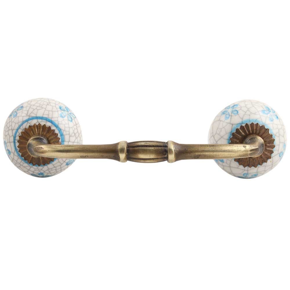 4 Pack Antique White Ceramic Cabinet & Drawer Handles - 8