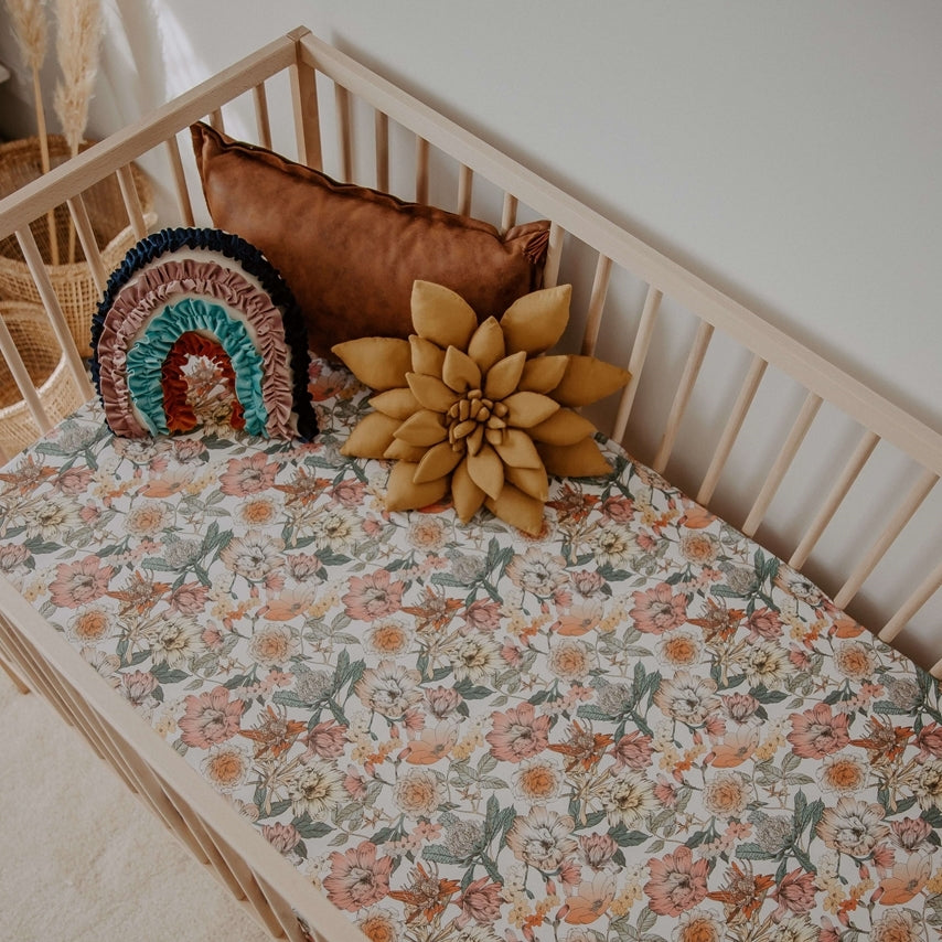 Snuggle Hunny Fitted Jersey Cotton Crib Sheet - Soft Breathable Baby Bedding for Nursery & Travel - Australiana Design