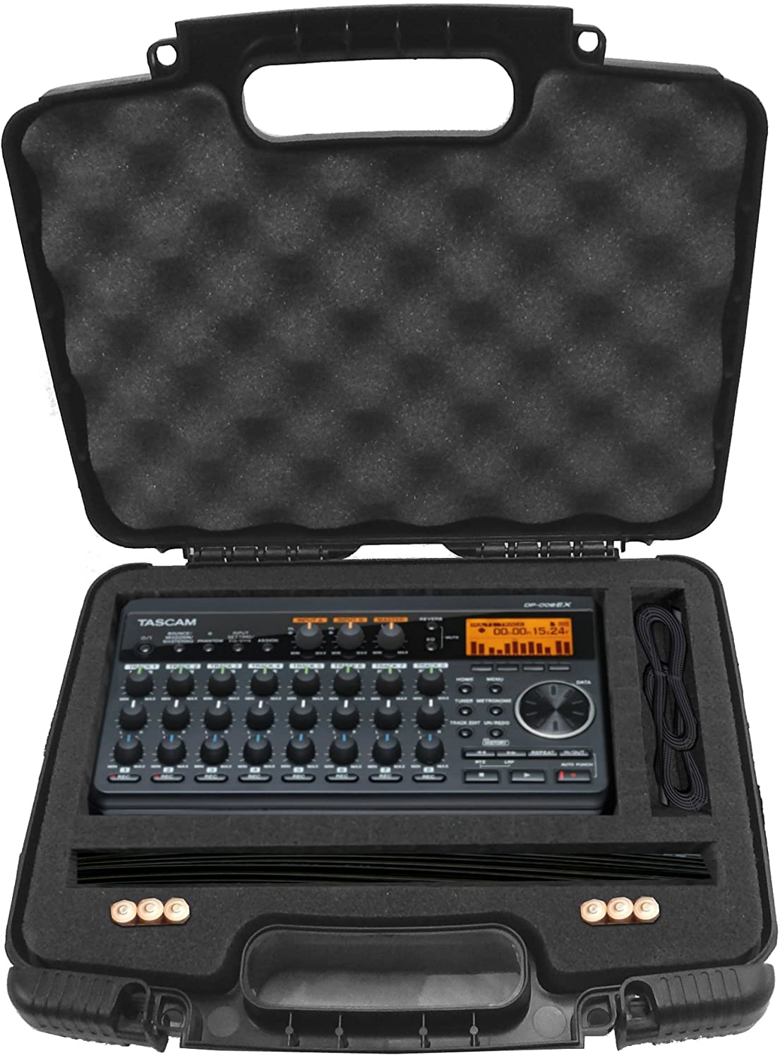 CASEMATIX Hard Protective Case for Tascam DP-008EX & DP-006 Digital Recorders - Fits Multi-Track Pocket Studio, Adapter, Cables & Charger - Perfect for Music Recording, Field Work & Travel Protection