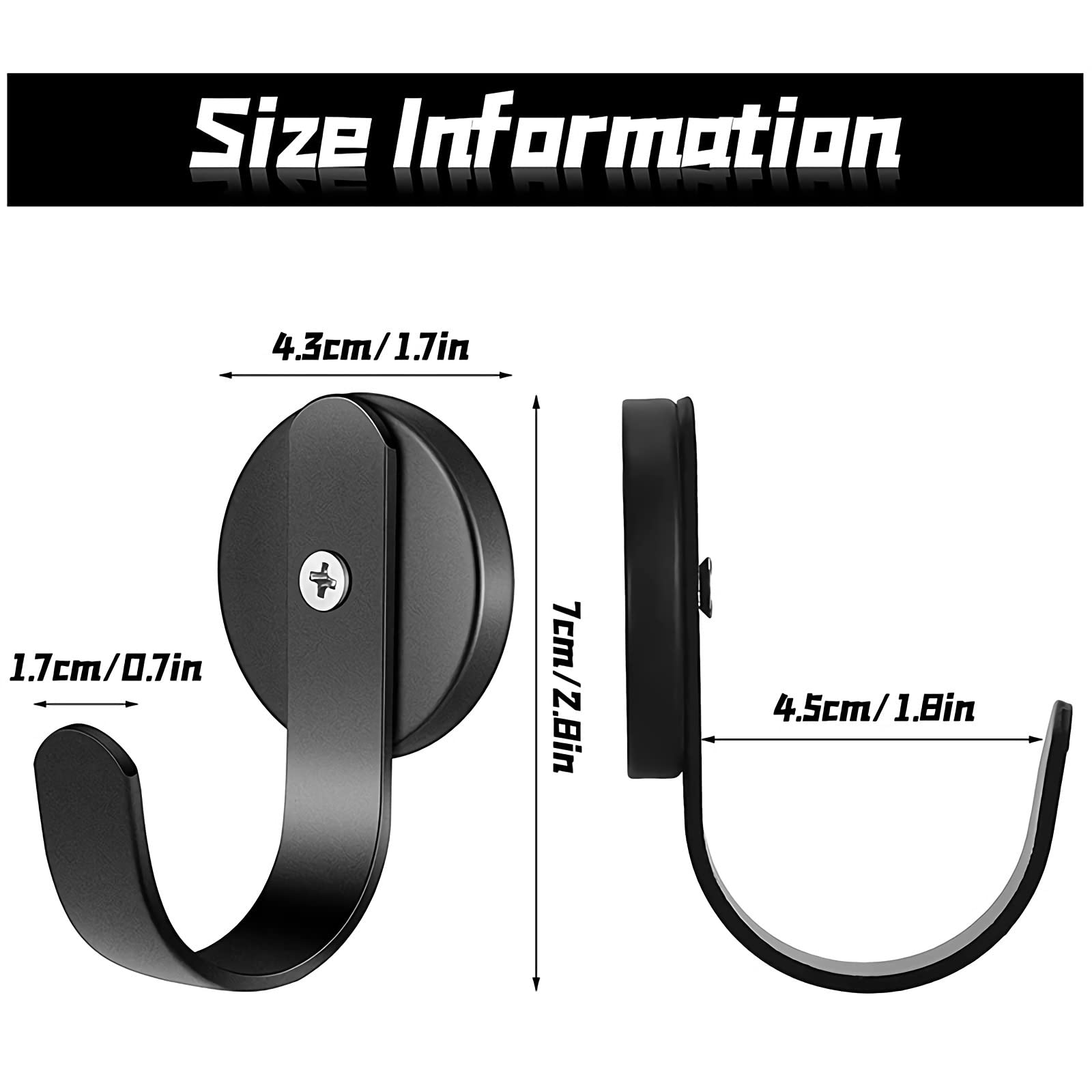 Heavy Duty Magnetic Hooks - 2pcs for Wreath, Door, Refrigerator Hanging