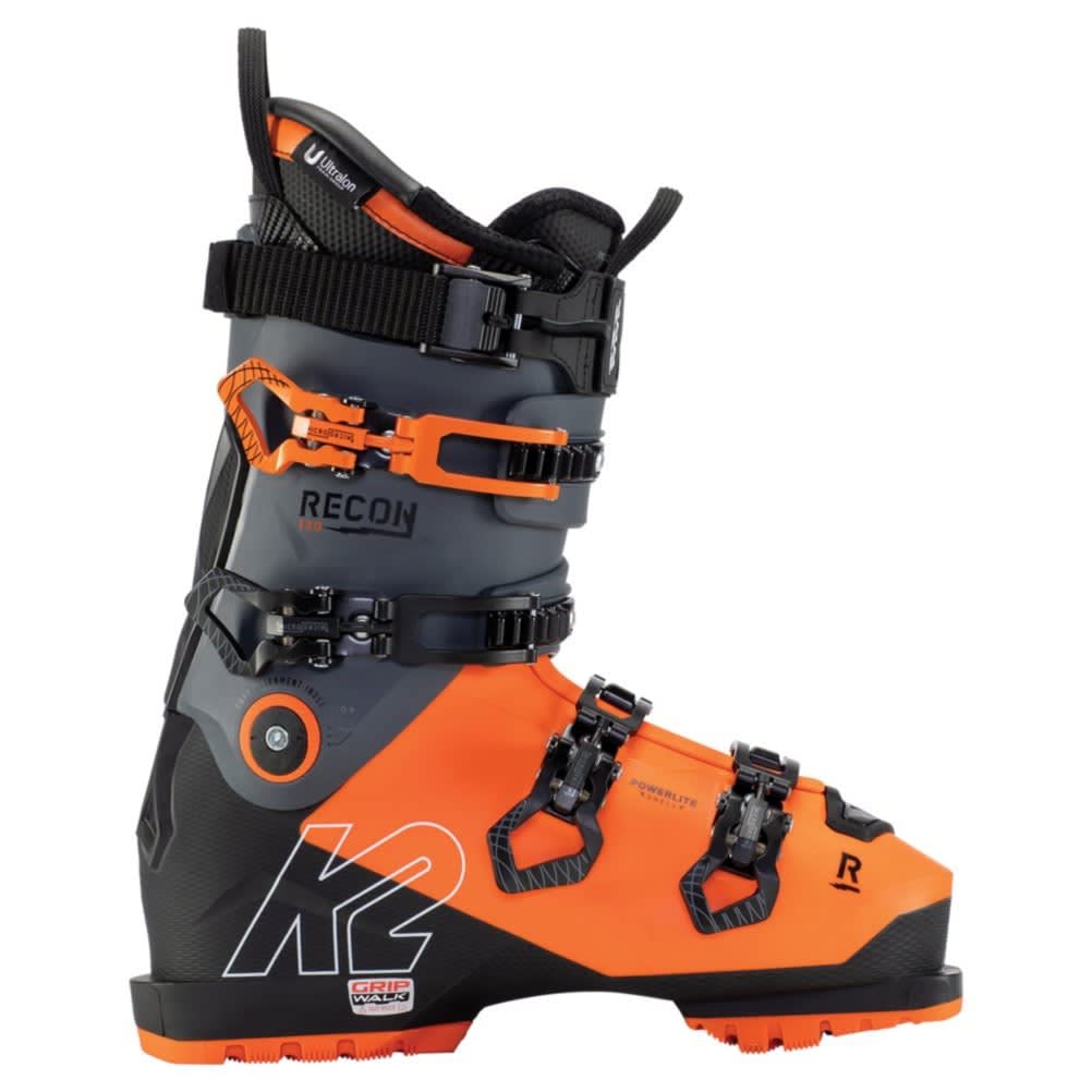 K2 Recon 130 MV Ski Boots 2022 - Men's High-Performance Alpine Ski Boots Size 28.5 in Orange & Black - Perfect for All-Mountain Skiing and Freeride Adventures