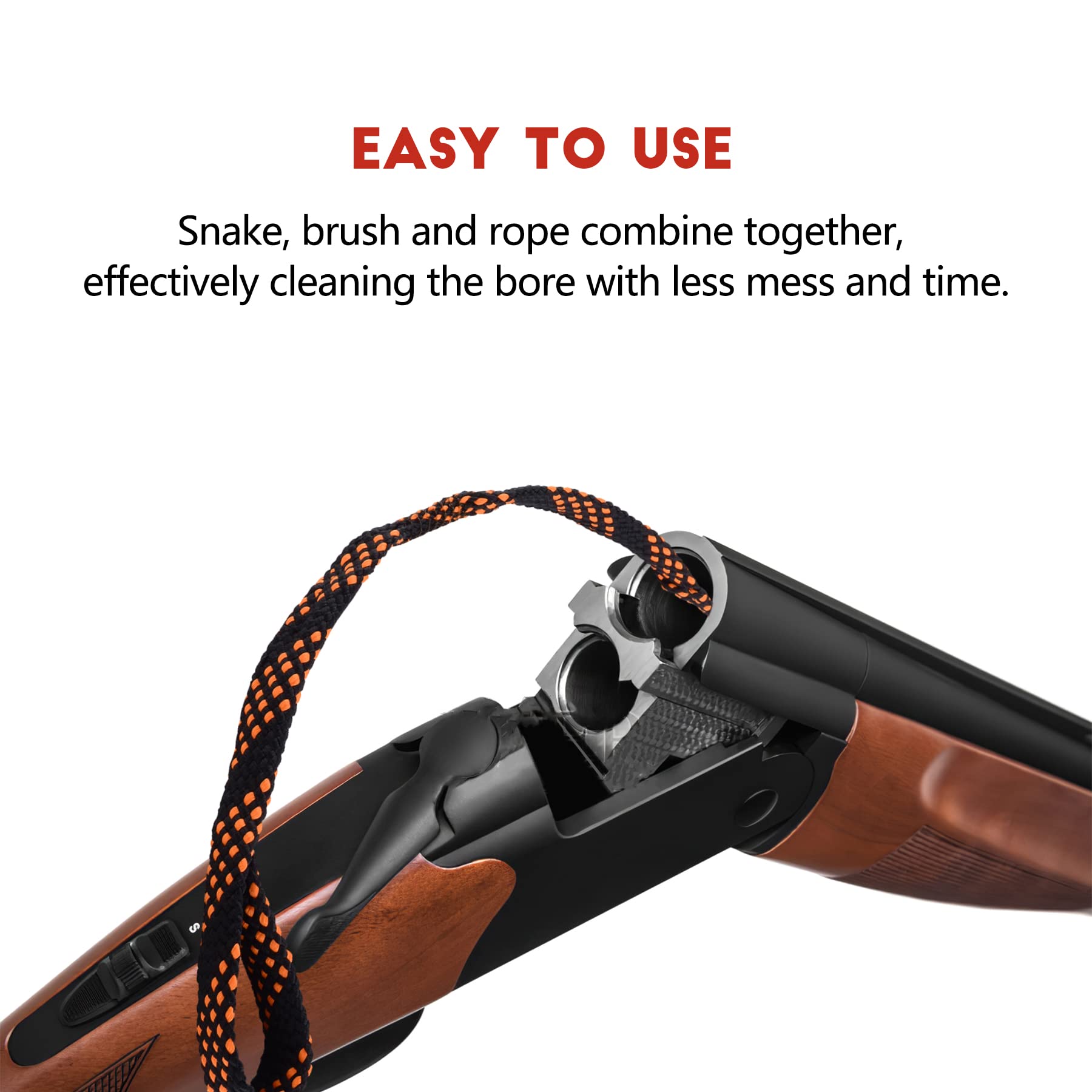 Raiseek 2-Pack Bore Cleaning Kit - Gun Cleaning Brush for 9mm, .17, .357, .30, .40, .45 Caliber Pistols & Rifles - Essential Firearm Maintenance Tool for Range Shooting & Hunting