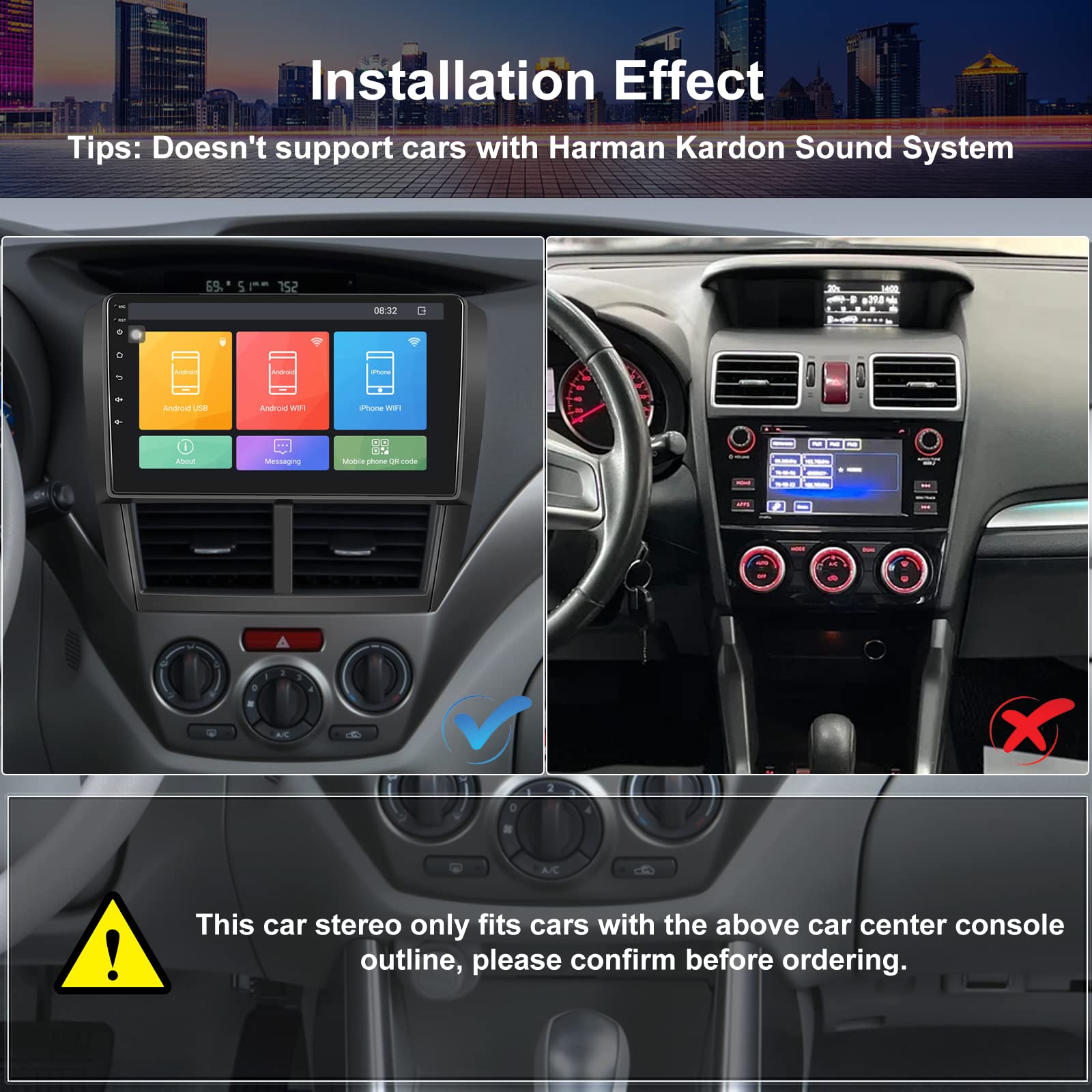 UNITOPSCI 9 Inch Android Car Stereo for Subaru Forester Impreza WRX 2008-2012 | Double Din HD Touchscreen | Bluetooth GPS Navigation | FM Radio USB Mirror Link | Backup Camera Included | Perfect for Road Trips & Daily Commuting